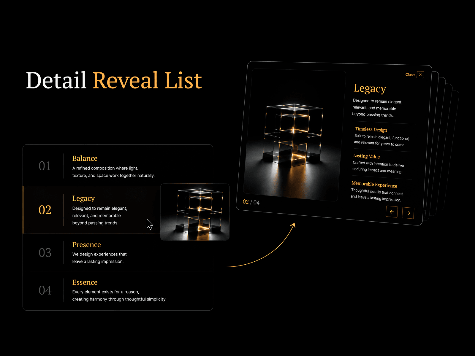 Detail Reveal List