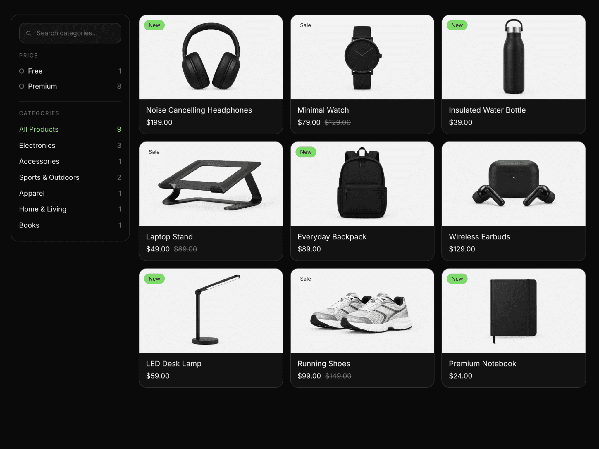 Product Listing Page