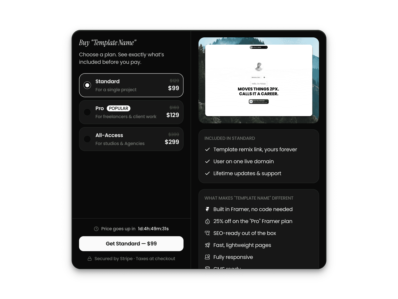 Pre-Checkout Modal