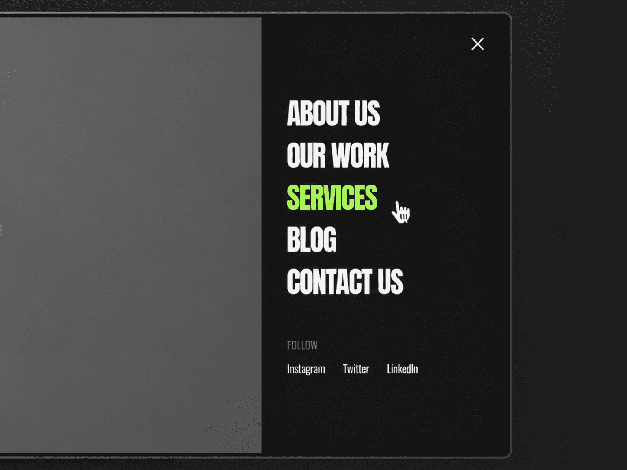 Side Swipe Menu