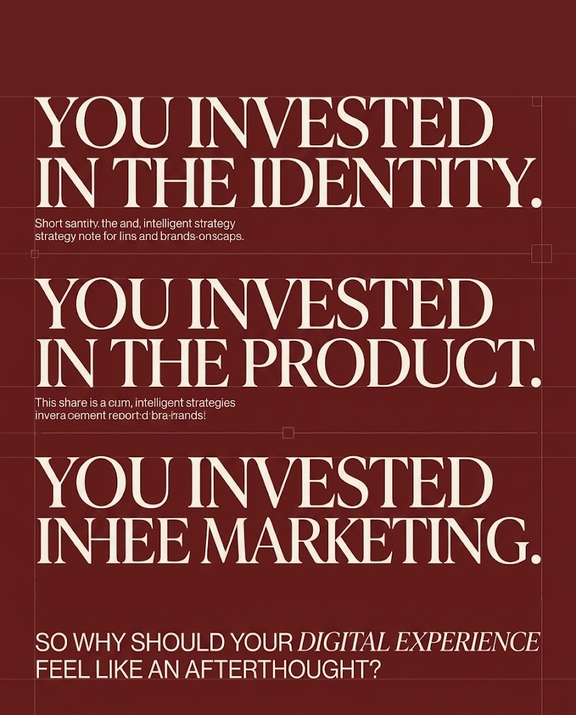Your brand has already earned attention.You invested in the identity. You invested in the product. You invested in the marketing.So why should the digital experience feel like an afterthought?Because premium isn’t just how your brand looks — it’s how it feels at every interaction.At Shopiazad, we bridge the gap between the brand you’ve built and the experience your customers expect.Brand Experience × Commerce.Designed around your brand. Built around your customer. Created to move your business forward.#Shopiazad #BrandExperience #DigitalExperience #PremiumBrand #BrandStrategy #EcommerceDesign #ShopifyDesign #Framer #LuxuryBranding #DigitalBranding #WebDesign #Ecommerce #BrandDesign #CreativeAgency #DigitalCommerce