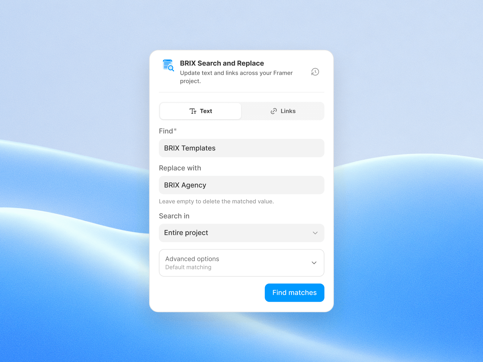 BRIX Search and Replace