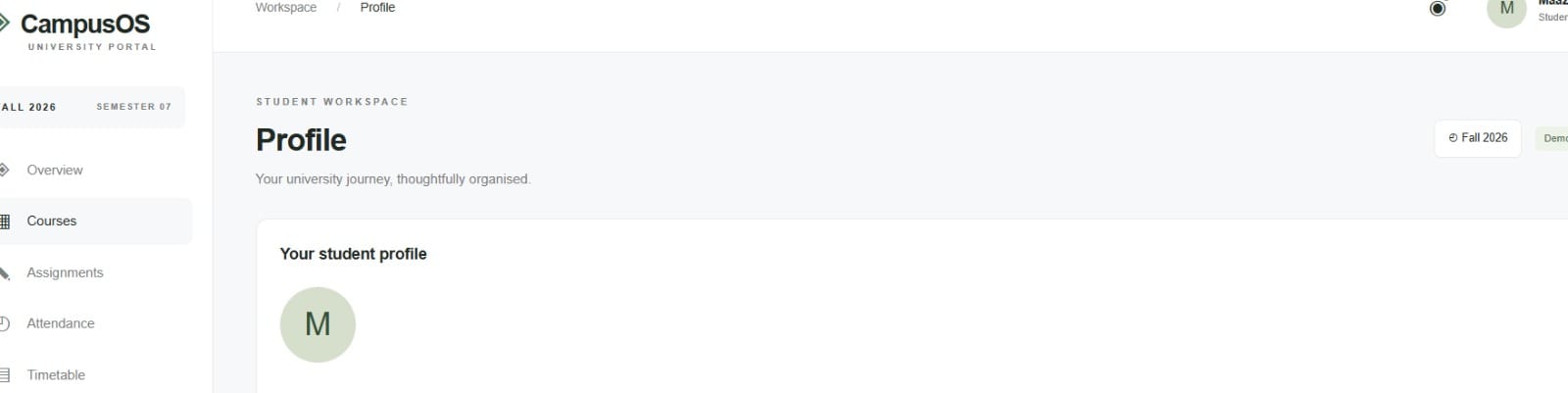 University LMS UI Te