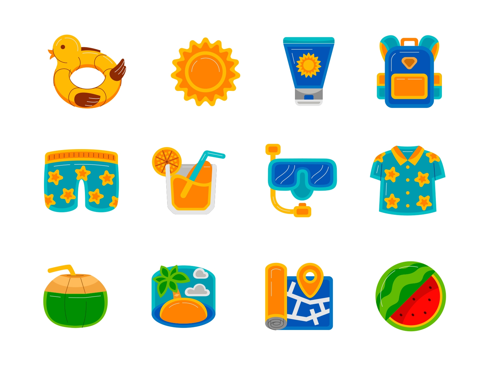 Summer Flat Icon Set