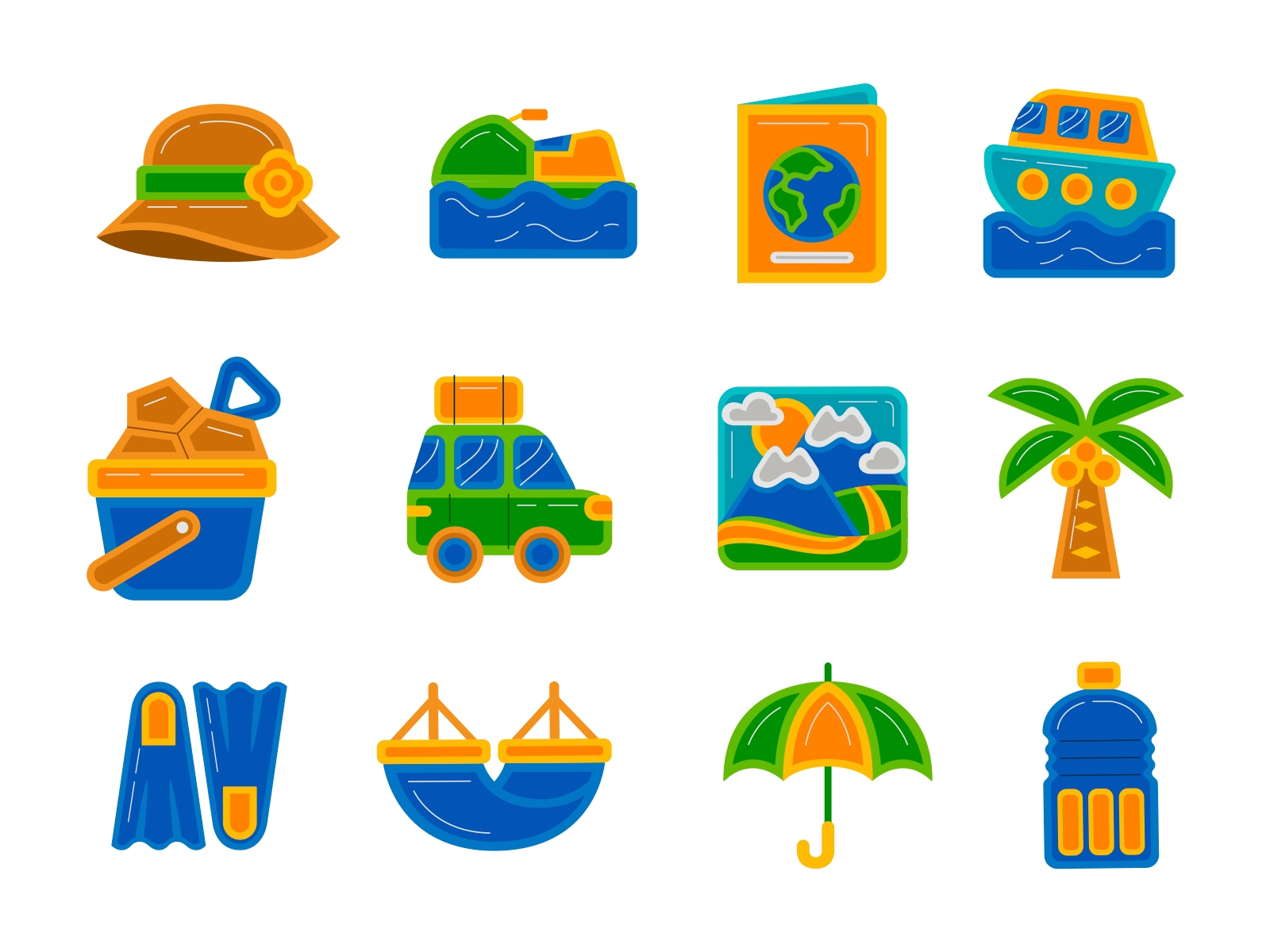 Summer Flat Icon Set