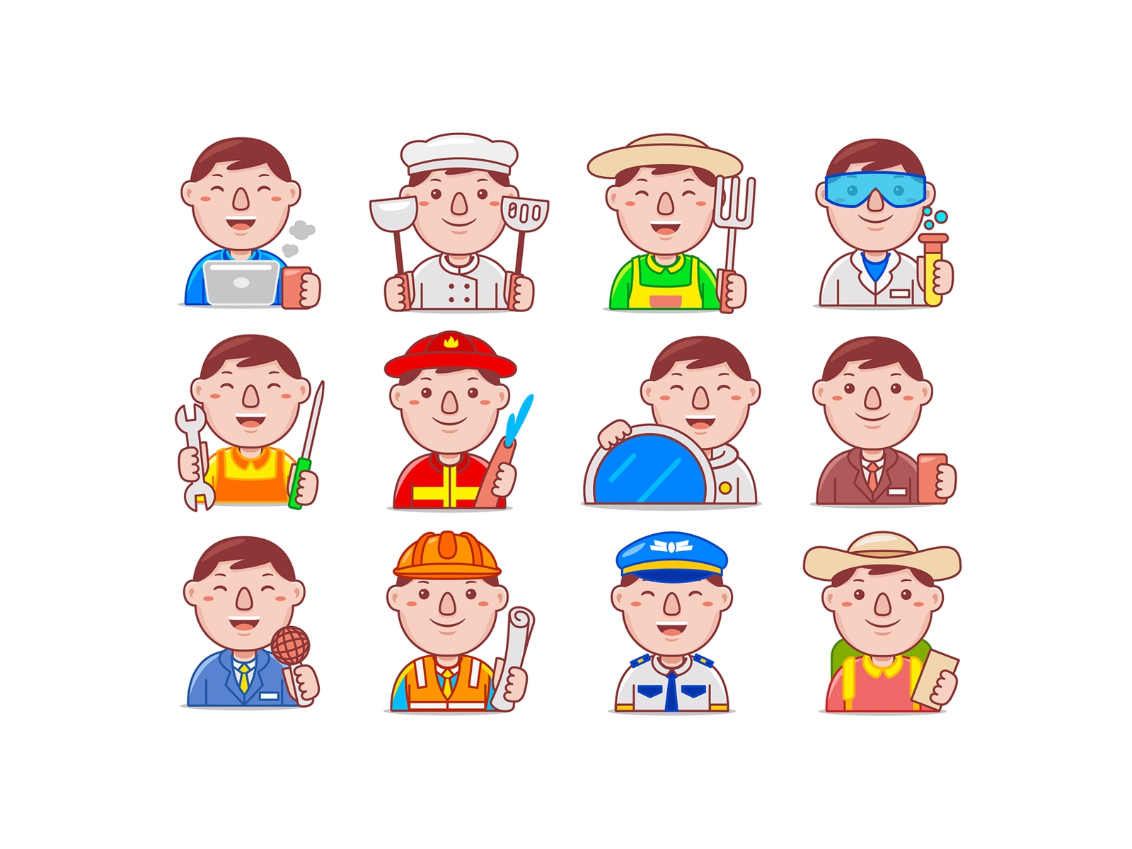 Man Worker Icon Set