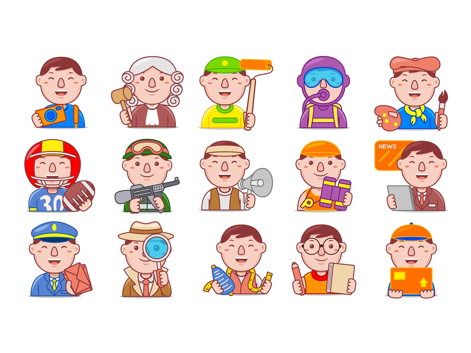 Man Worker Icon Set