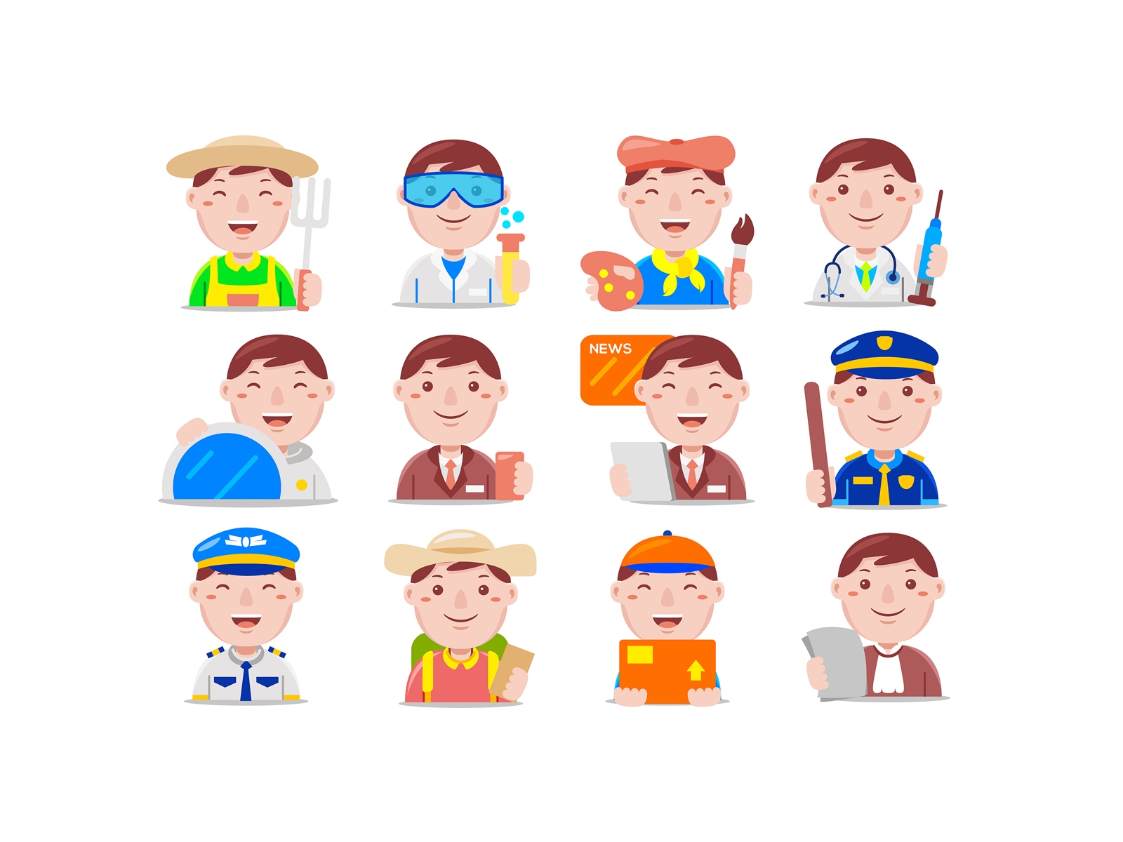 Man Worker Flat Icon