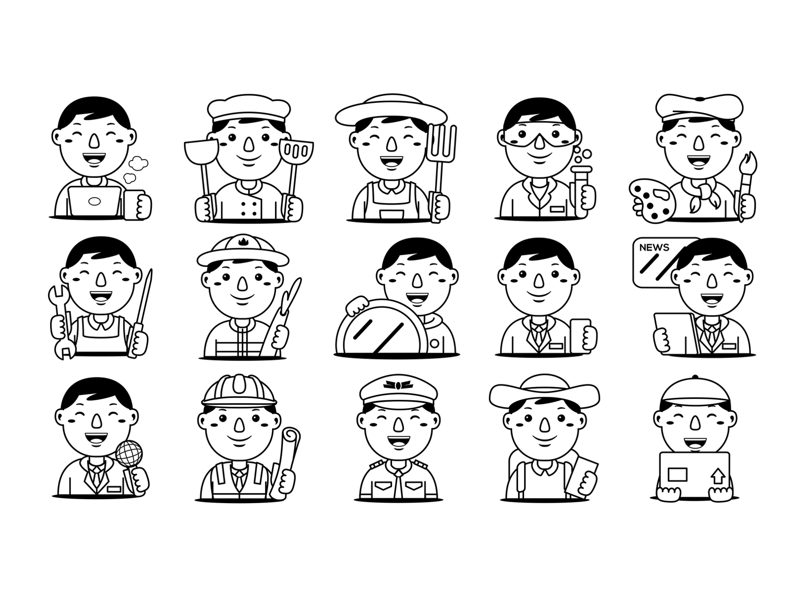 Man Worker Outline