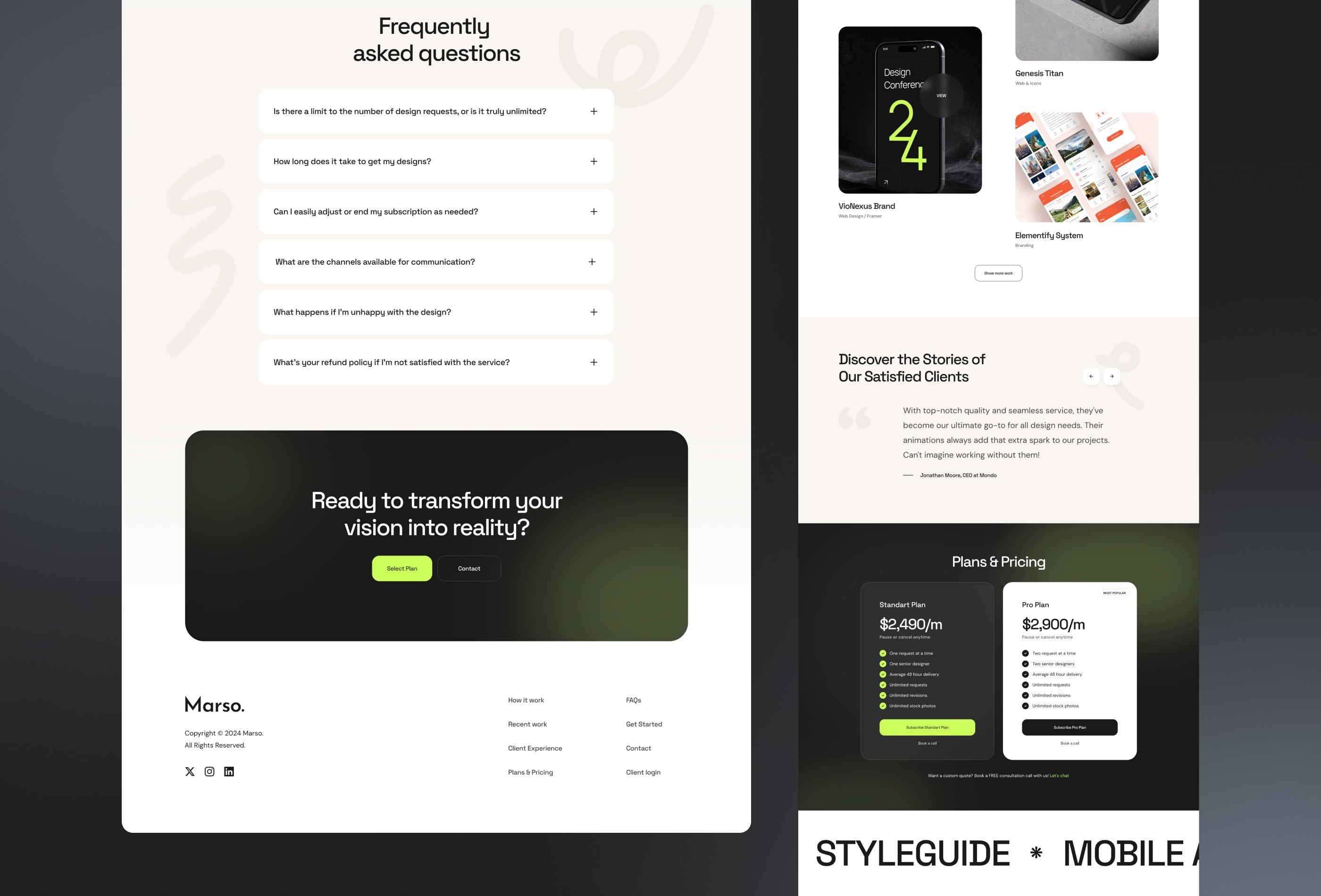 Screenshot 4 for Marso, a Framer Marketplace template by Peter Hodak.