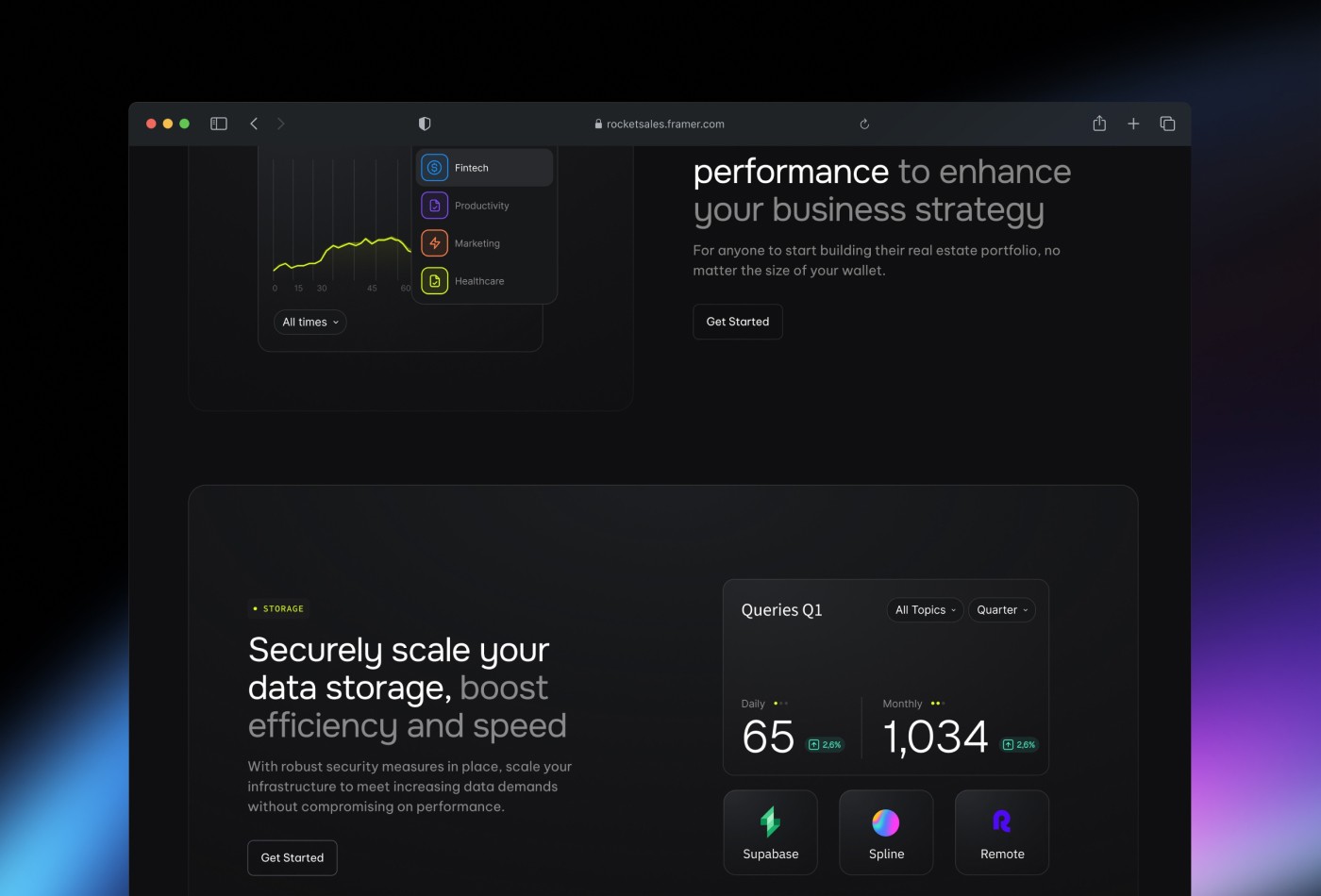 Screenshot 4 for Duality, a Framer Marketplace template by Andrea Montini.