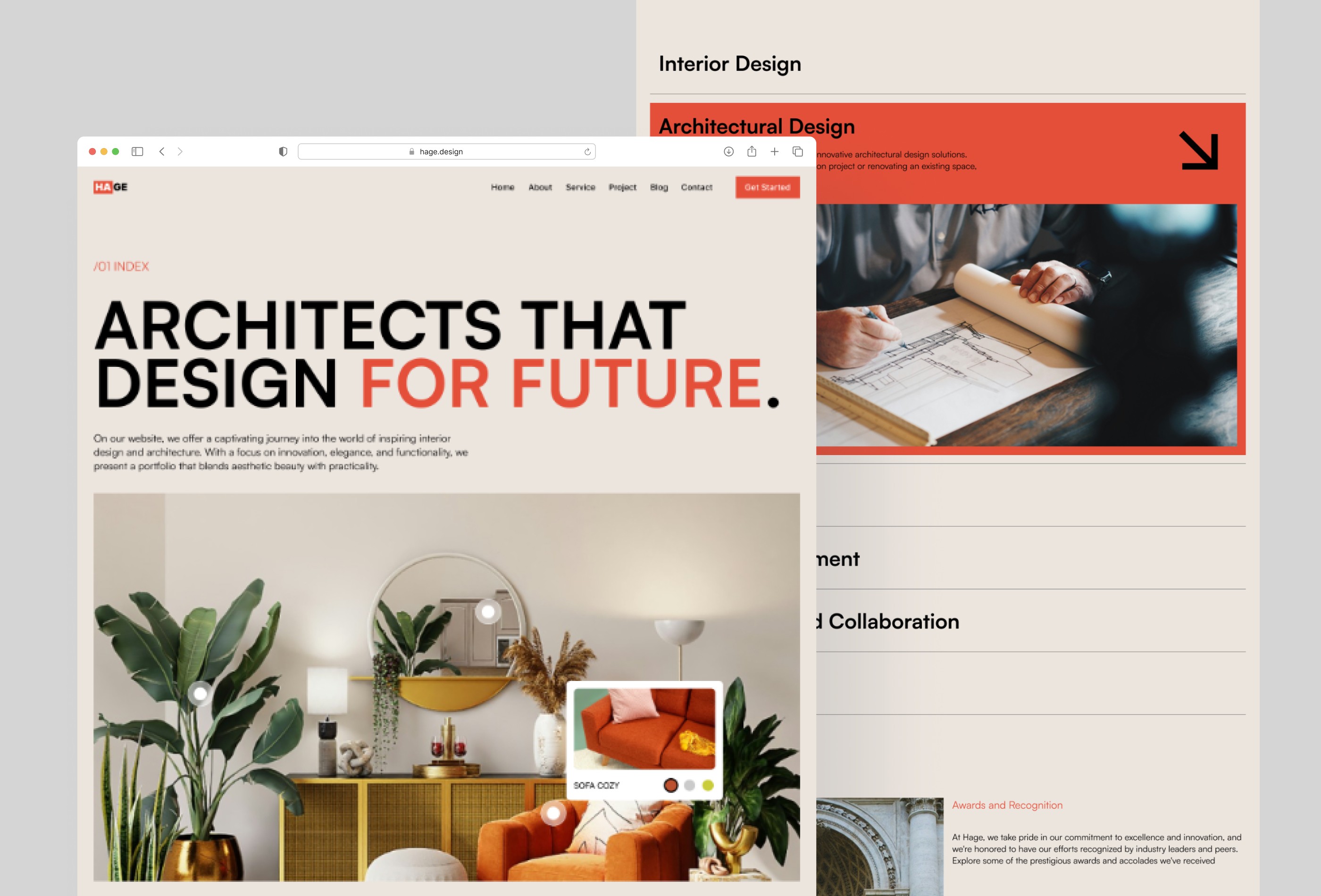 Screenshot 2 for Hage, a Framer Marketplace template by Asril.