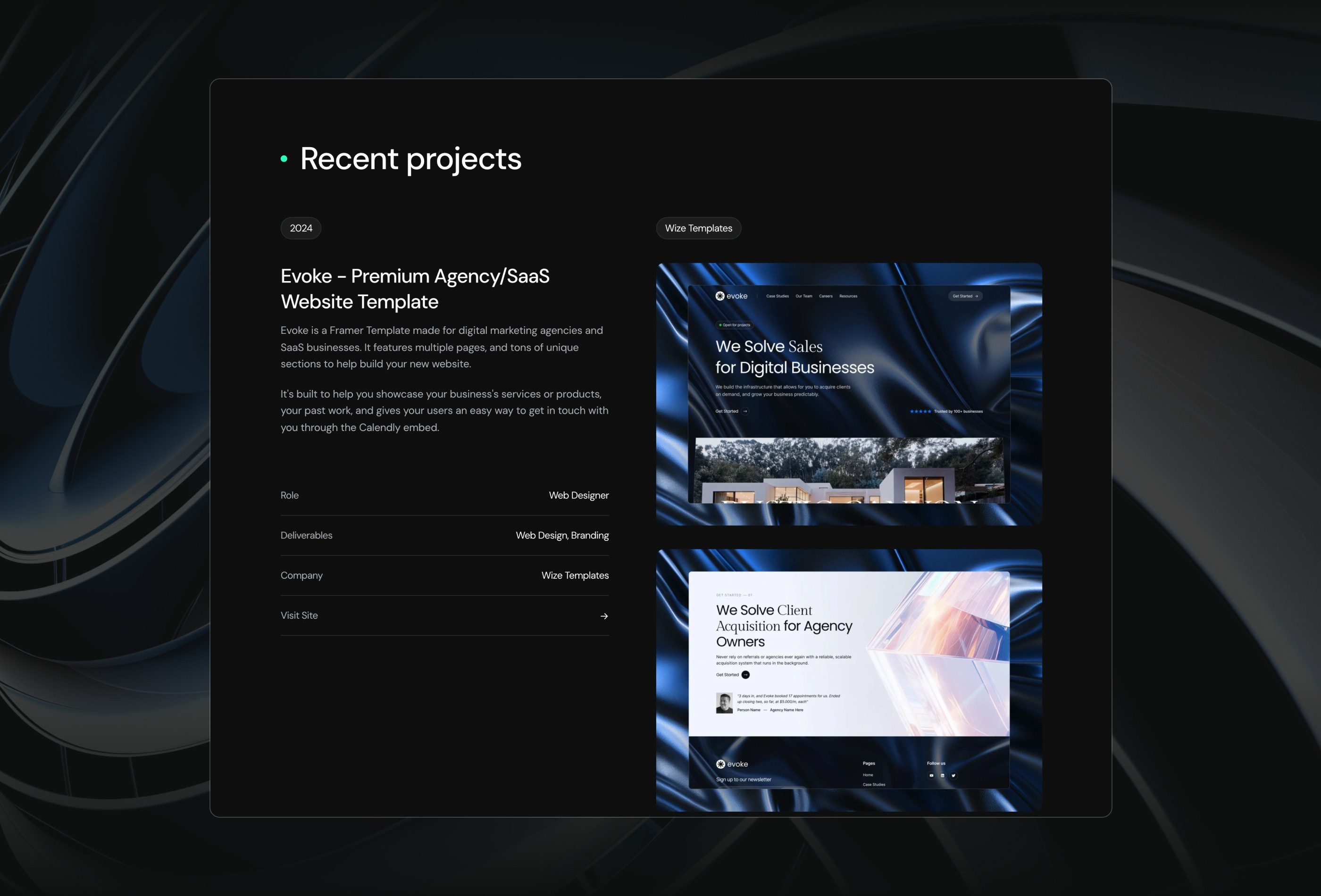 Screenshot 3 for Notebook, a Framer Marketplace template by Wize.
