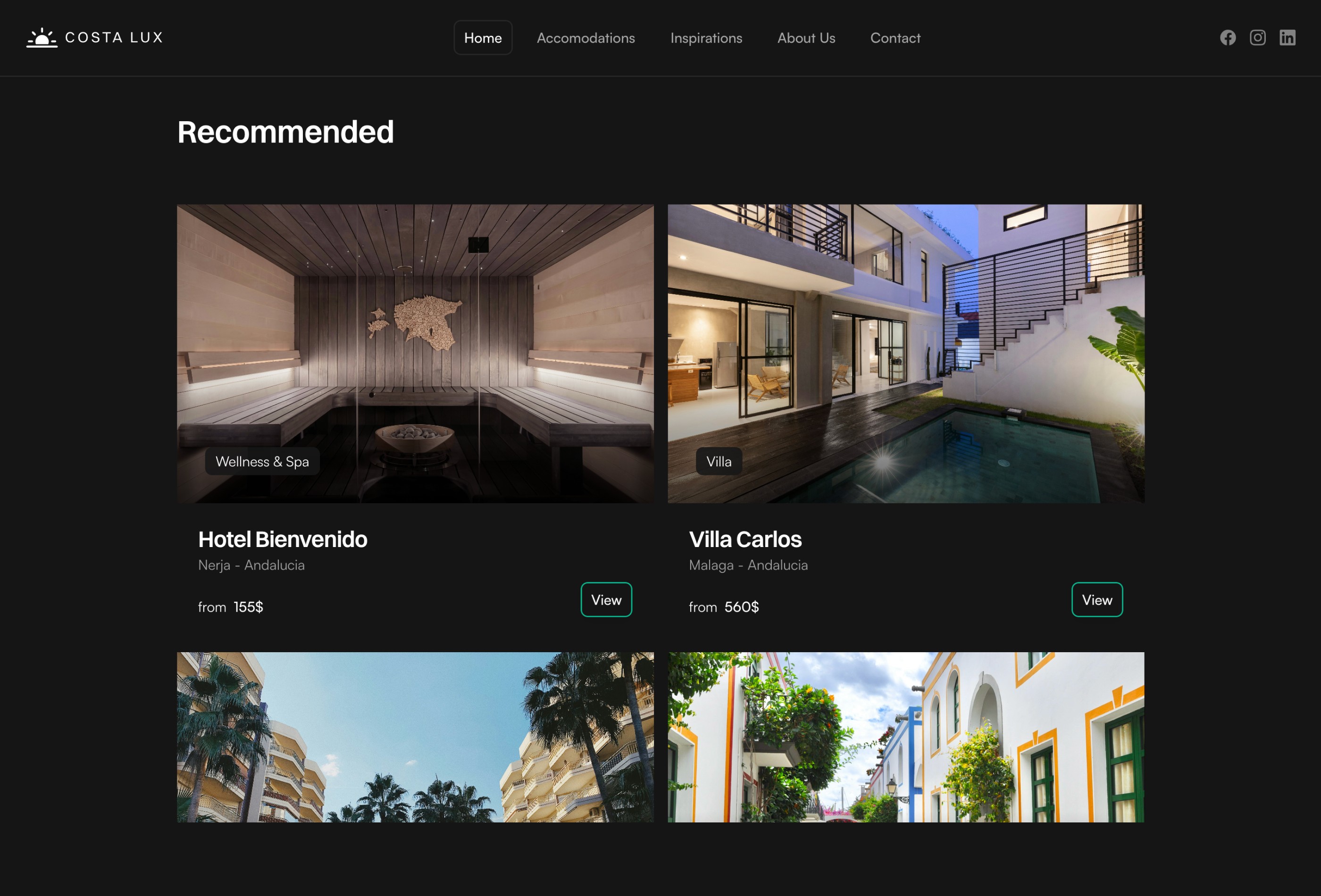 Screenshot 3 for CostaLux, a Framer Marketplace template by Manuel Rocco.