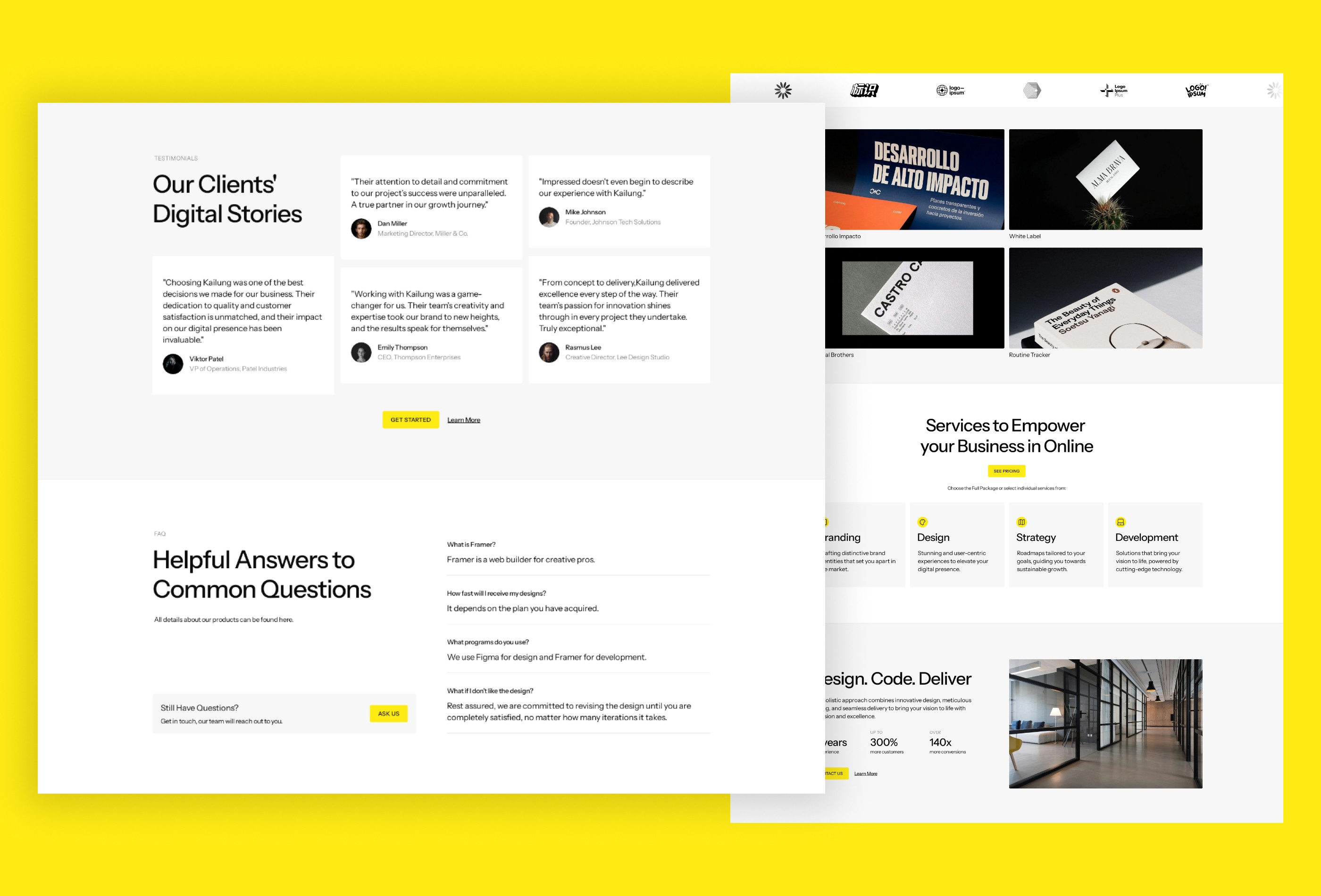 Screenshot 3 for Kailung, a Framer Marketplace template by raduc.