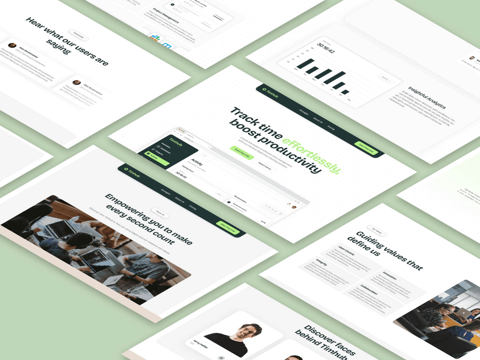 Screenshot 4 for Timhub, a Framer Marketplace template by Carendy Maydianta.