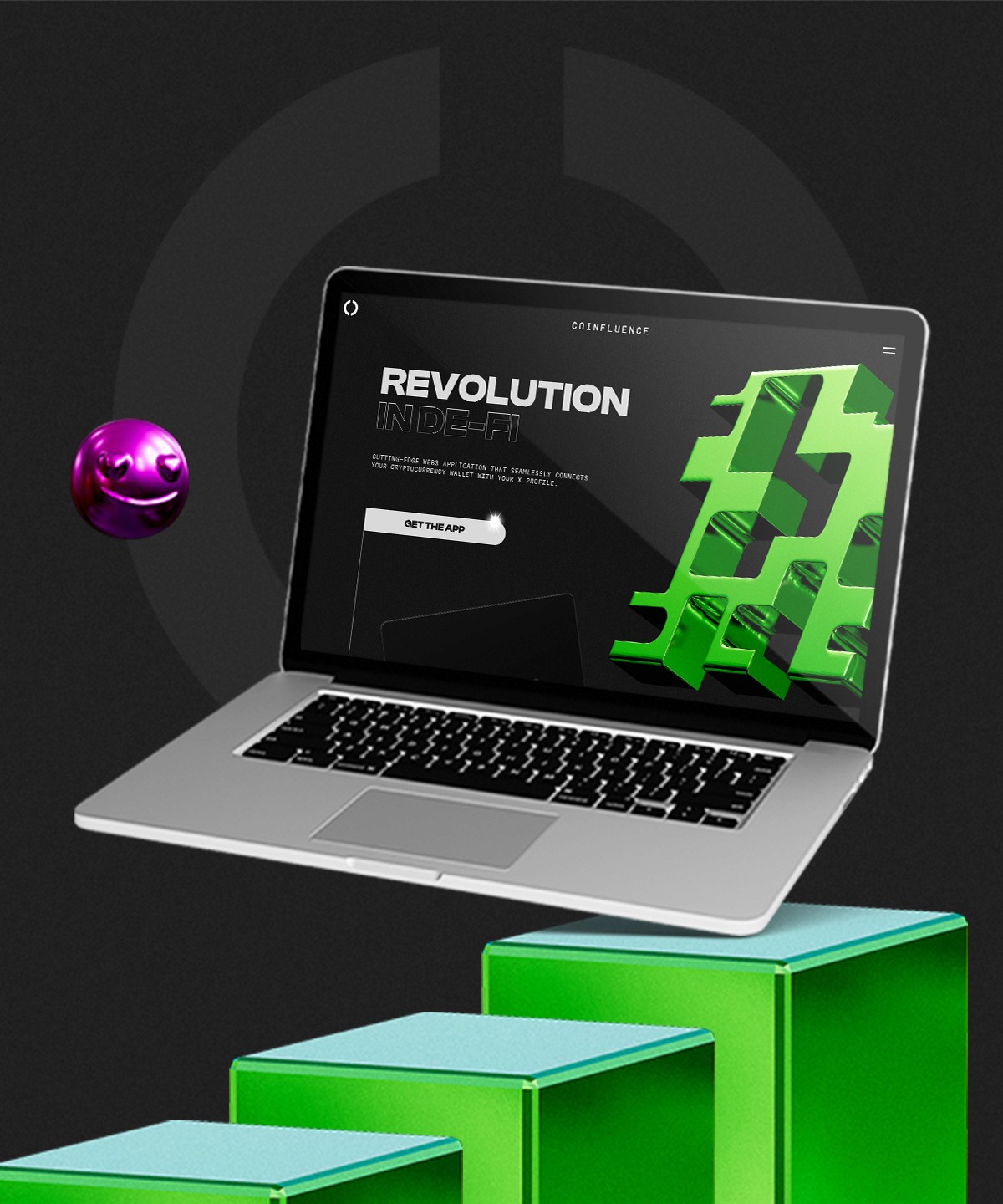 Screenshot 1 for Coinfluence, a Framer Marketplace template by Martin Hoffelder.