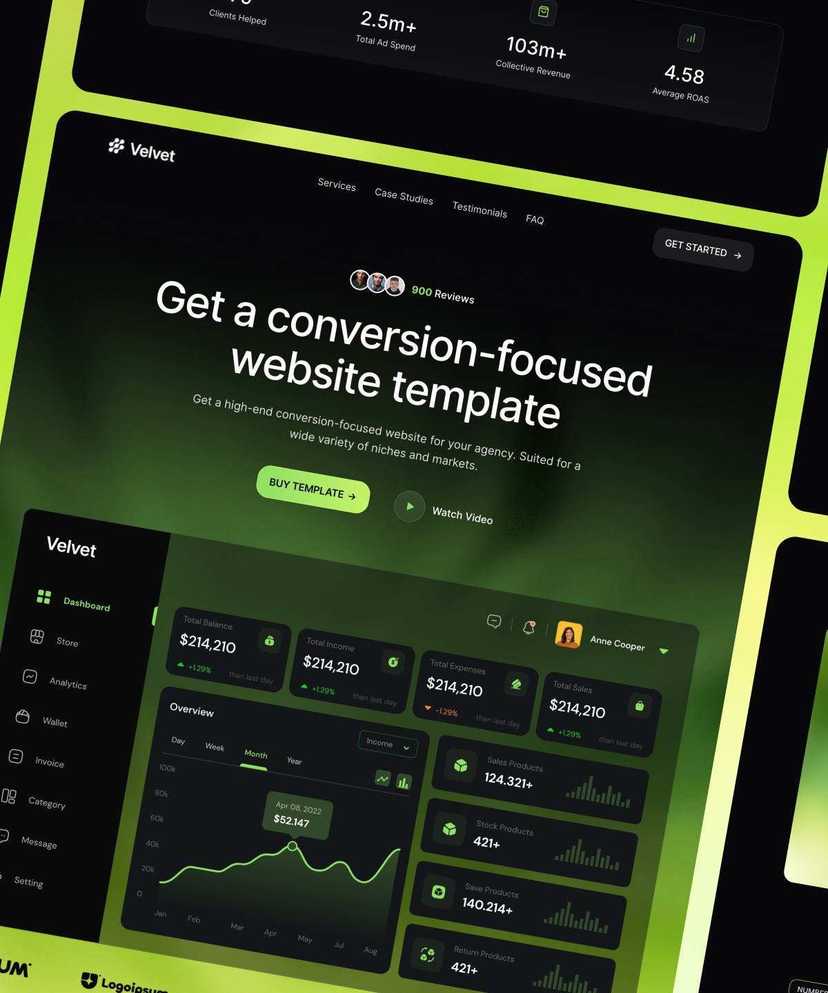 Screenshot 1 for Velvet, a Framer Marketplace template by Wize.
