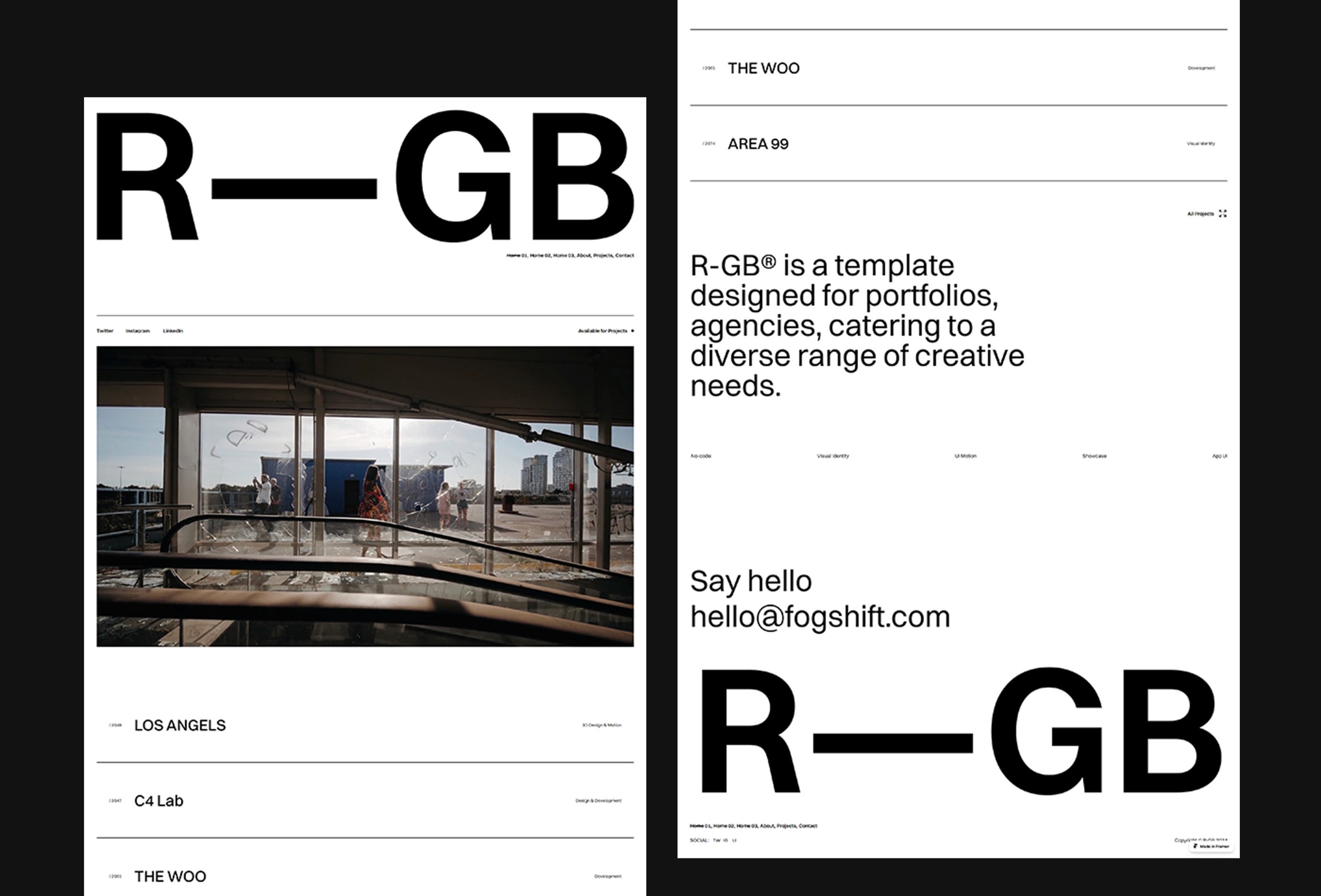 Screenshot 2 for R—GB, a Framer Marketplace template by Leandro Melo.