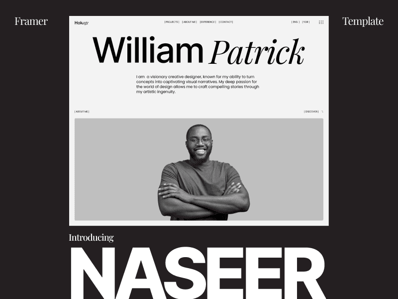 Thumbnail 1 for Hokage, a Framer Marketplace template by Studio Duo.