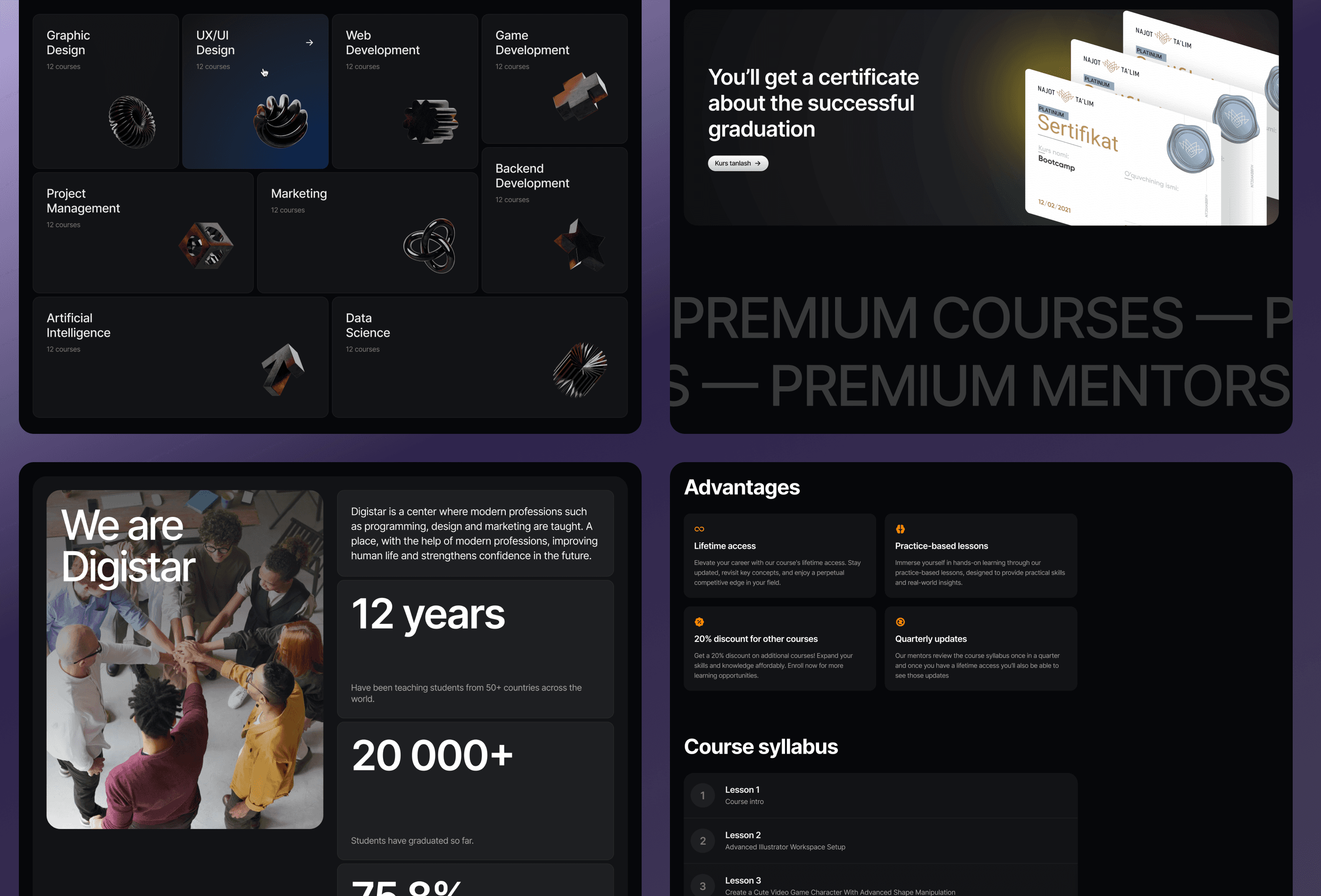 Screenshot 4 for Digistar, a Framer Marketplace template by Bobur Mavlonov.