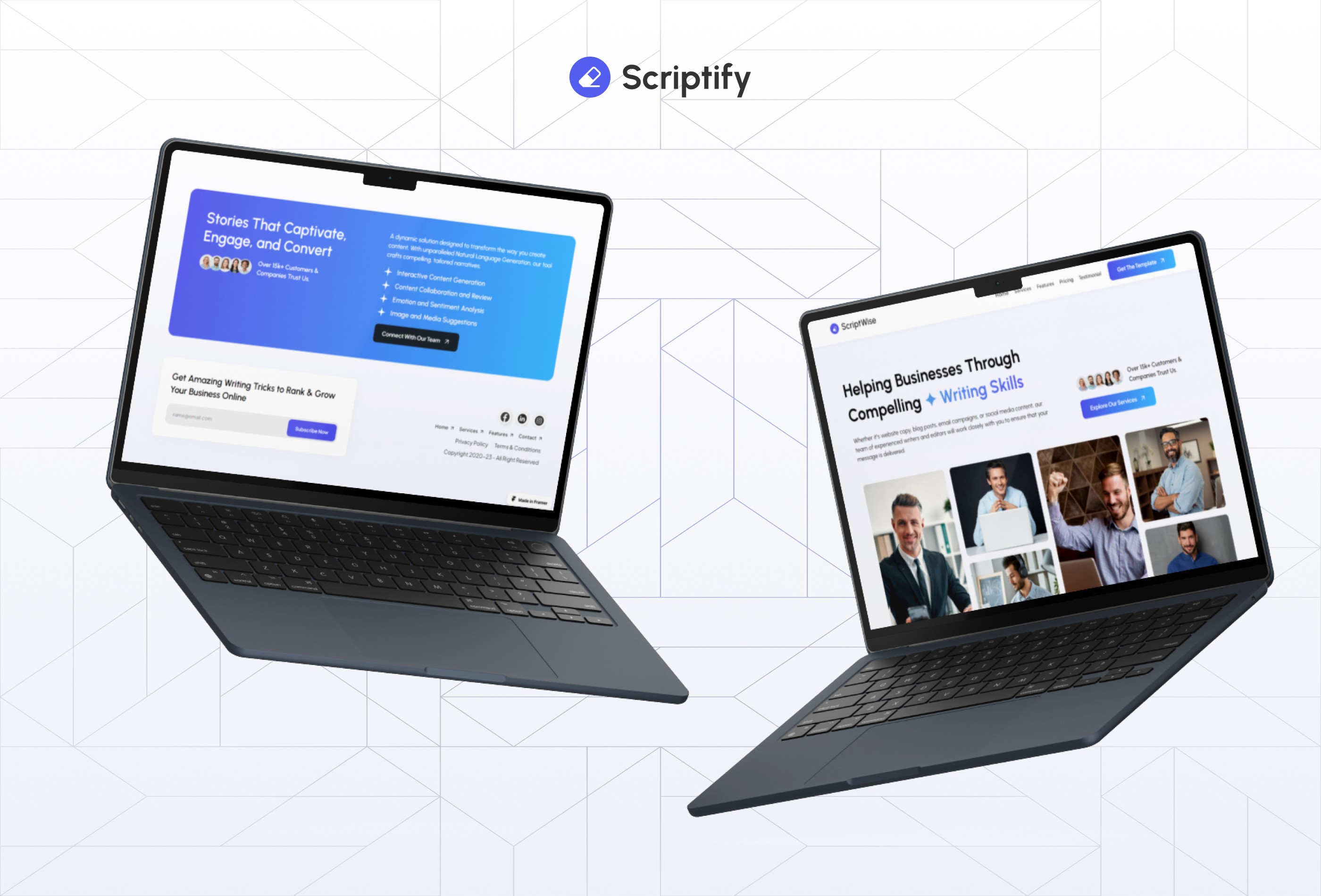 Screenshot 4 for Scriptify, a Framer Marketplace template by Muhammad Talha.