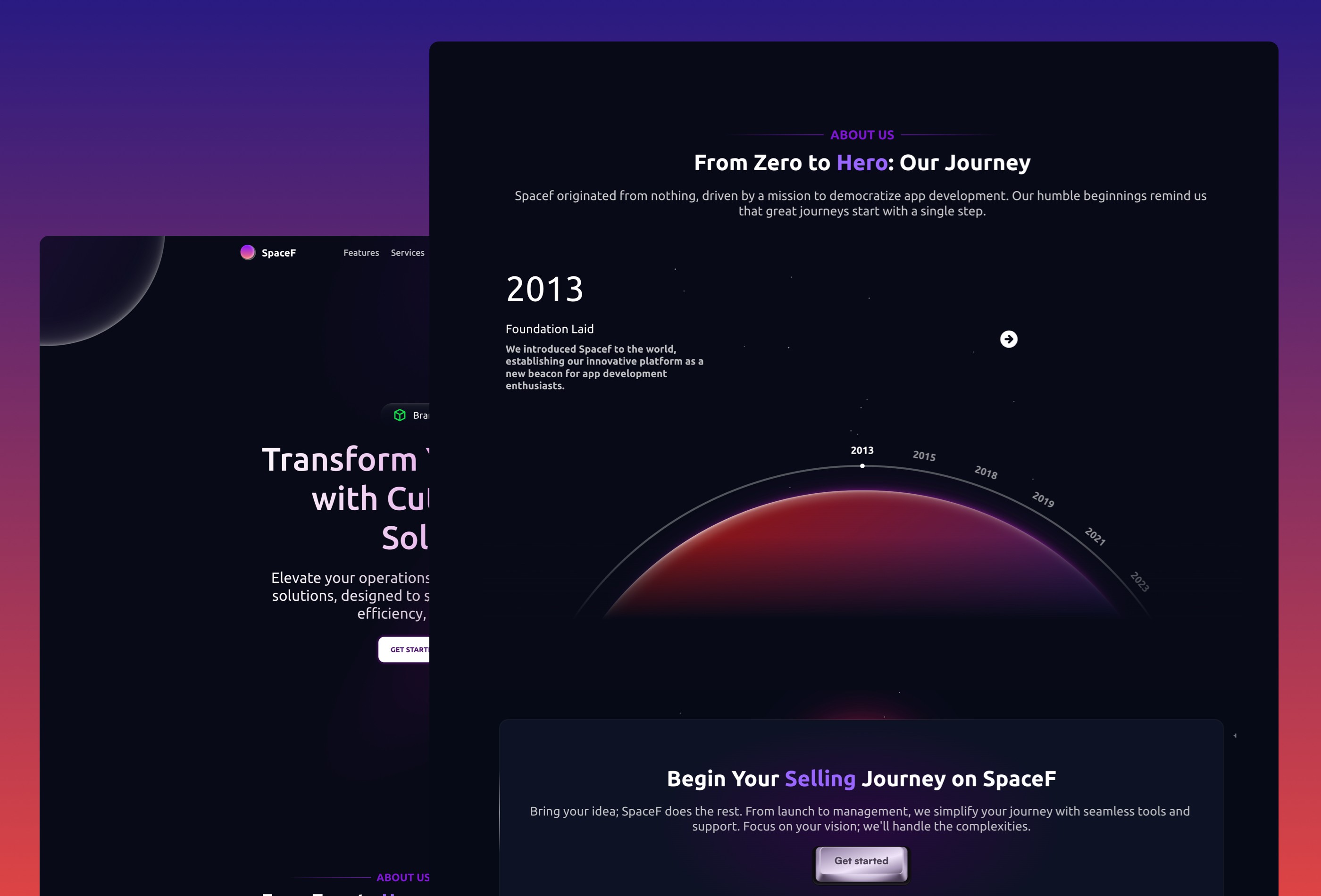 Screenshot 4 for SpaceF, a Framer Marketplace template by Rindly.
