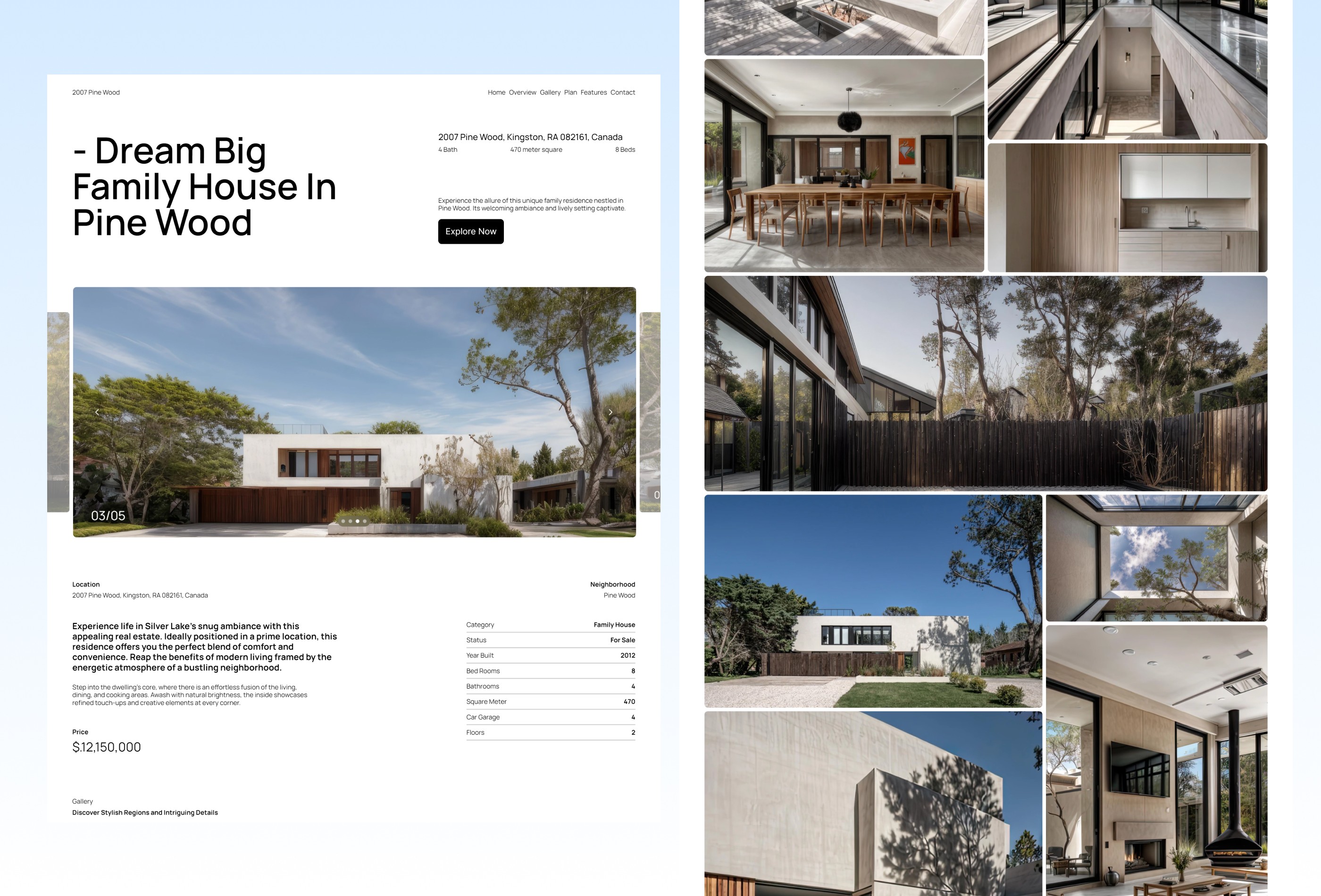 Screenshot 2 for Pinewood, a Framer Marketplace template by River Visual.
