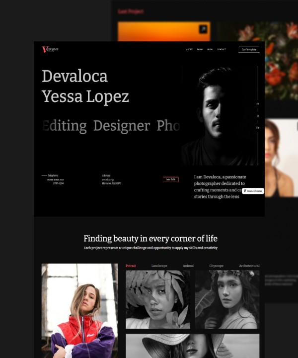 Screenshot 1 for Viewshot, a Framer Marketplace template by Honocoroko.