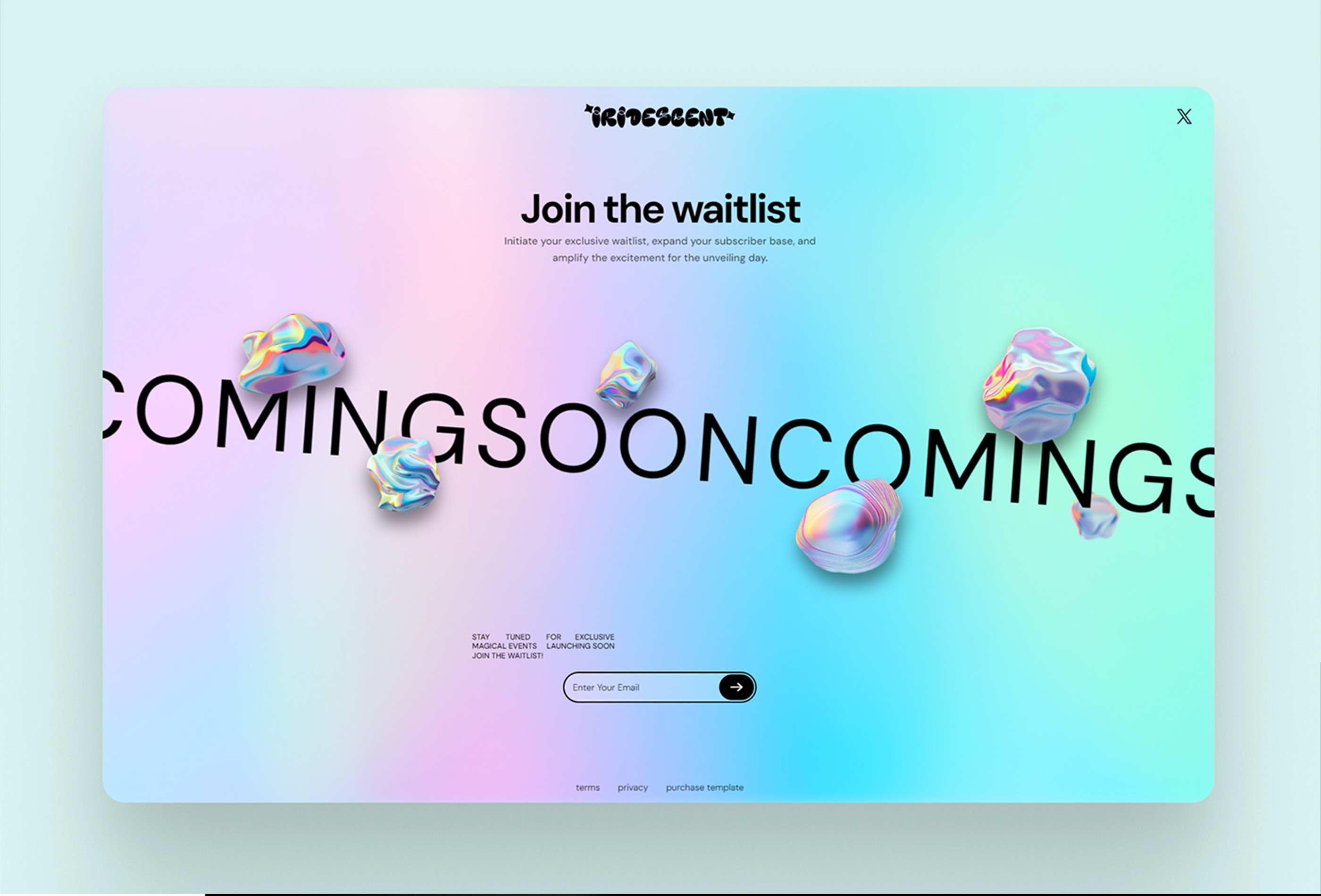Thumbnail 2 for Iridescent, a Framer Marketplace template by Mickces.