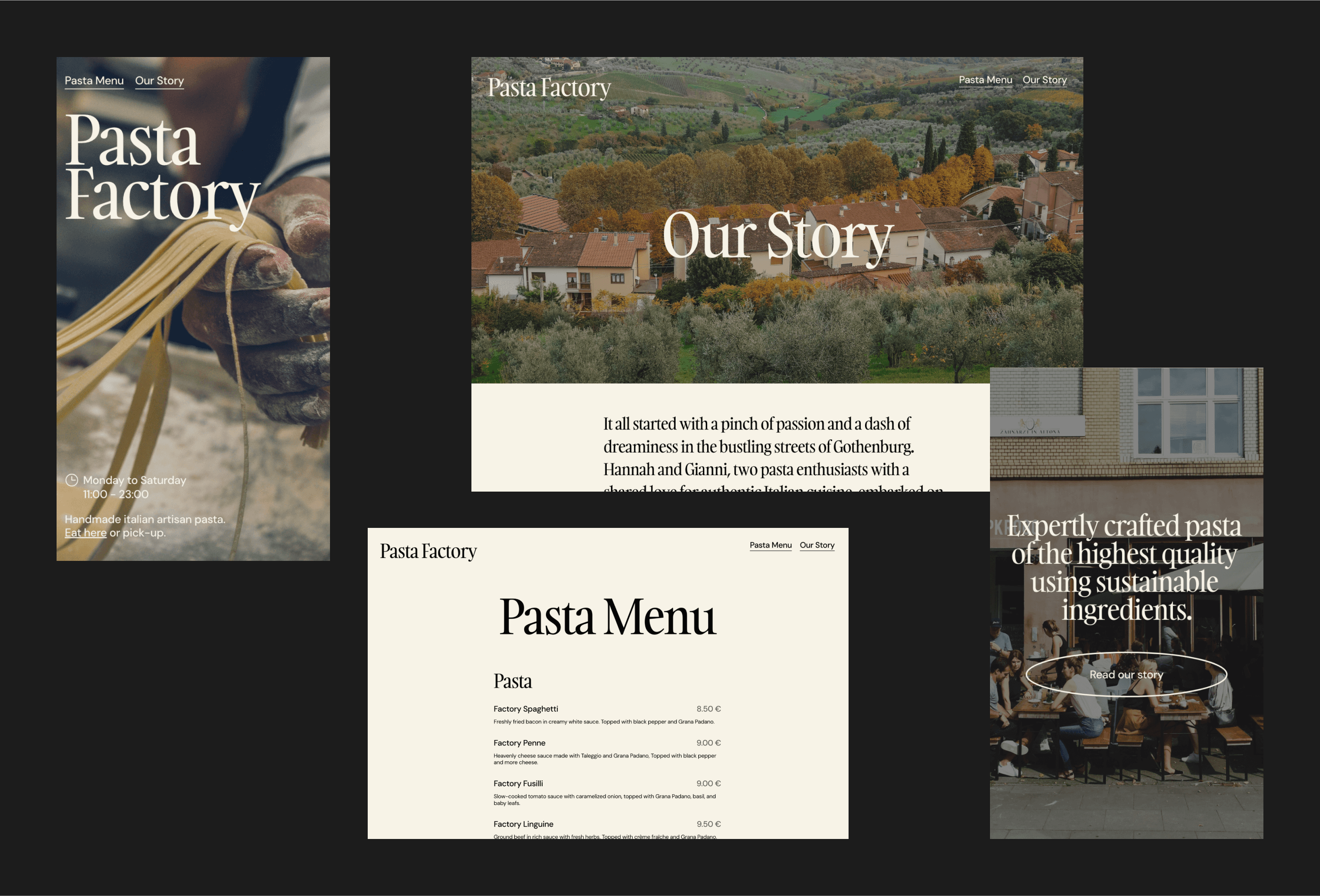 Screenshot 4 for PastaFactory, a Framer Marketplace template by Pixelier Mache.