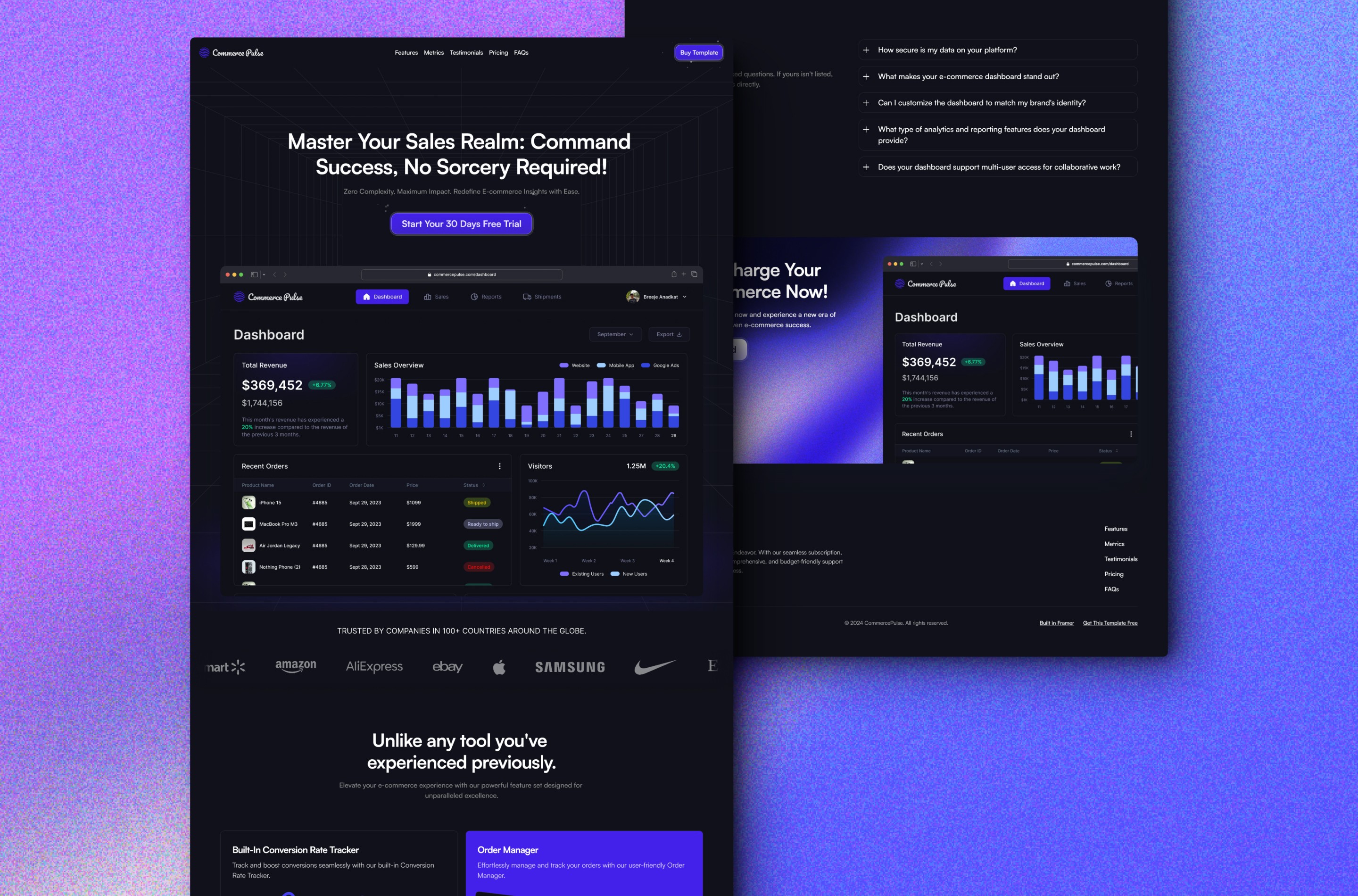 Thumbnail 2 for CommercePuls, a Framer Marketplace template by Breeje Anadkat.