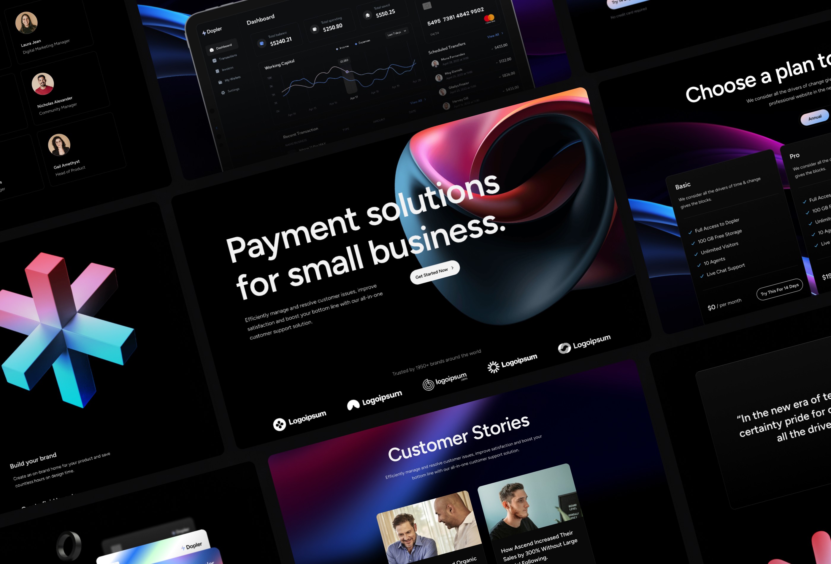Screenshot 2 for Dopler, a Framer Marketplace template by Framerbite.