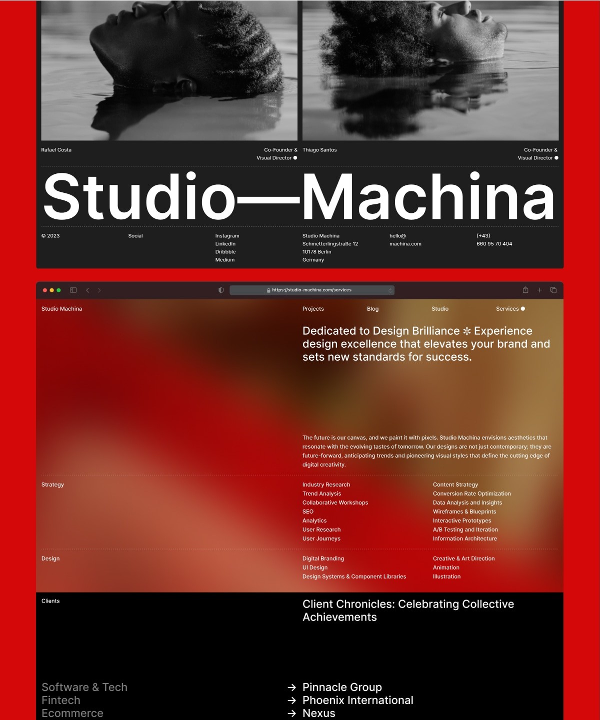 Screenshot 1 for StudioMachina , a Framer Marketplace template by Bernd.