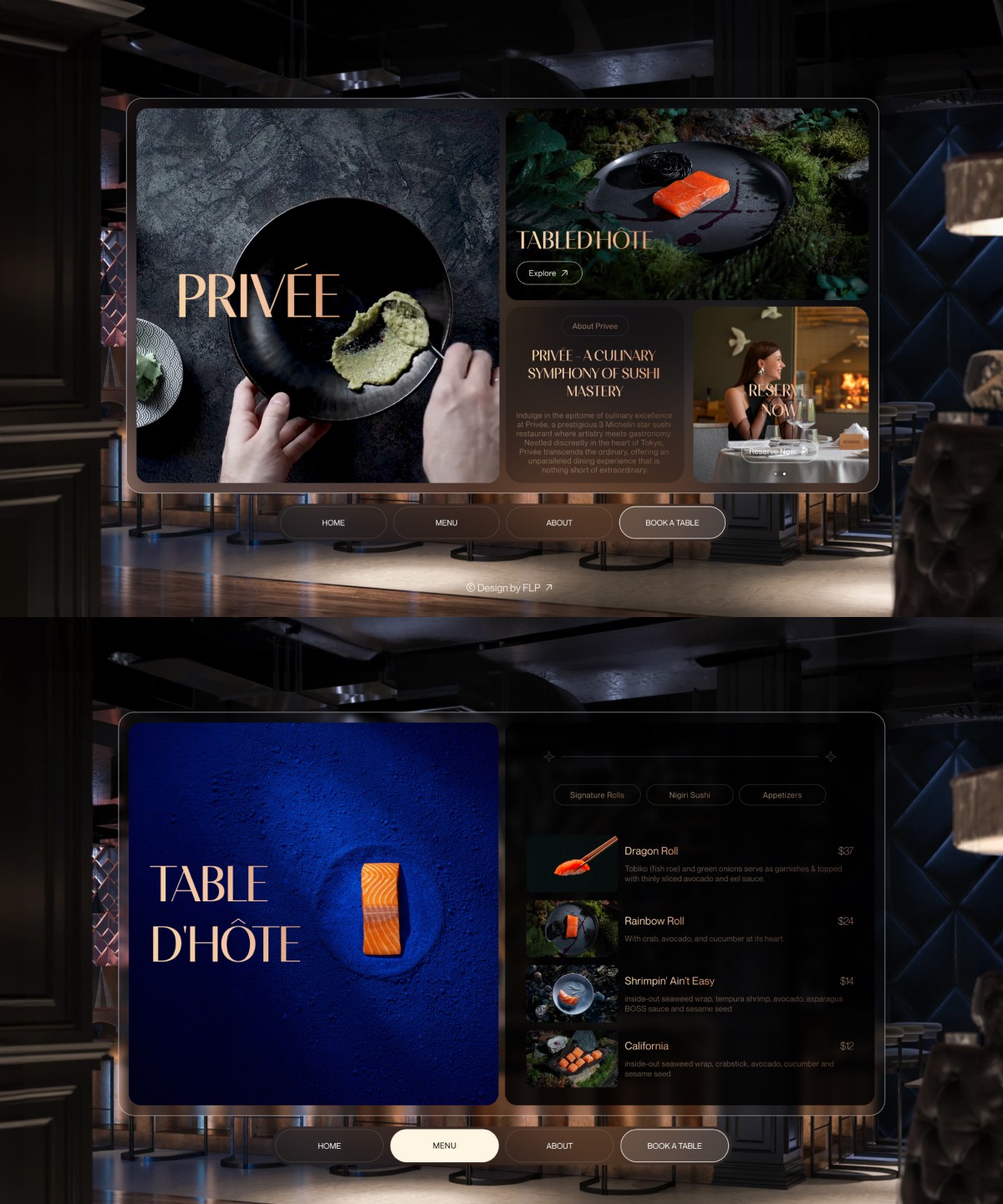 Screenshot 1 for PRIVÉE, a Framer Marketplace template by FTC Studio.