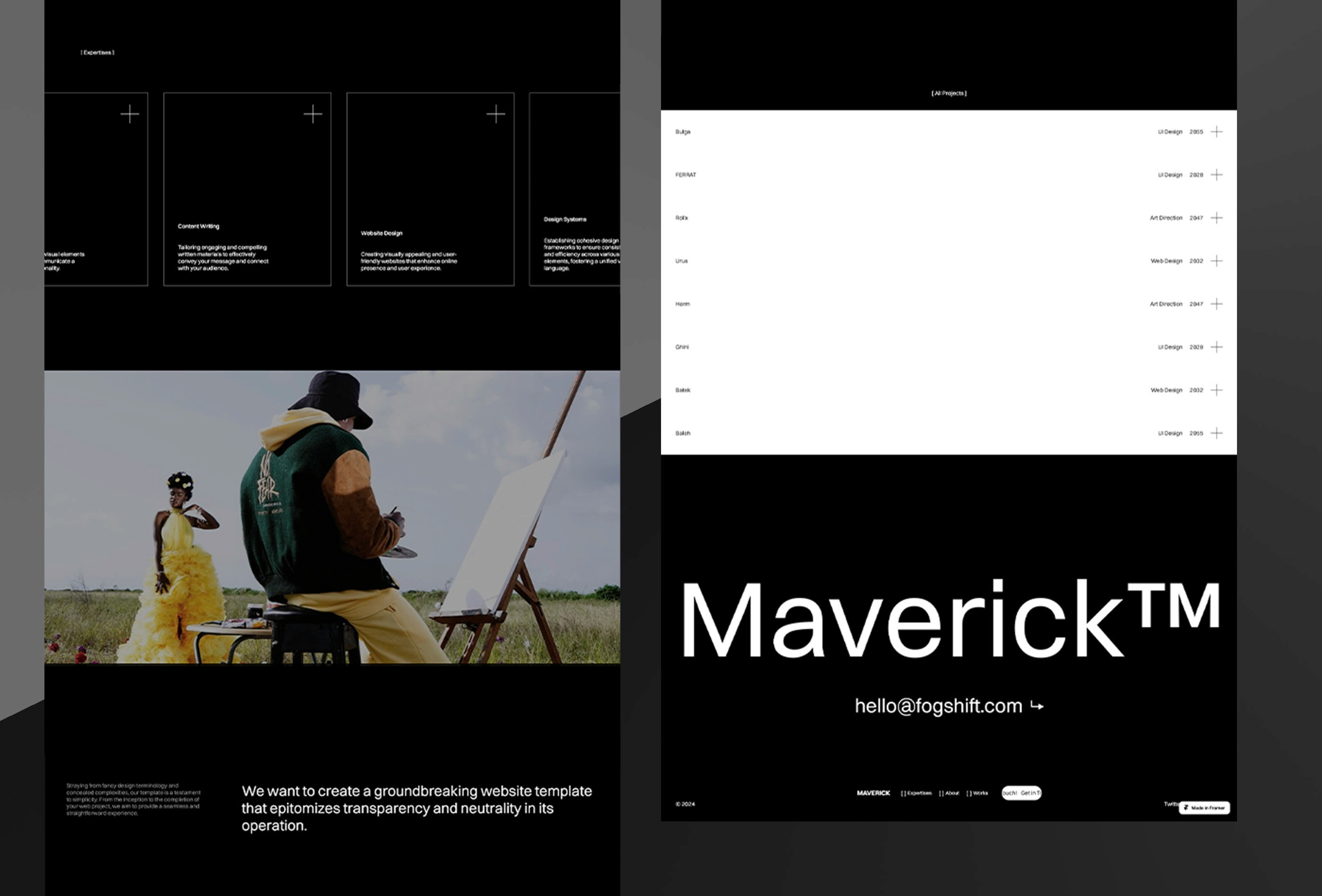 Screenshot 4 for Maverick, a Framer Marketplace template by Leandro Melo.