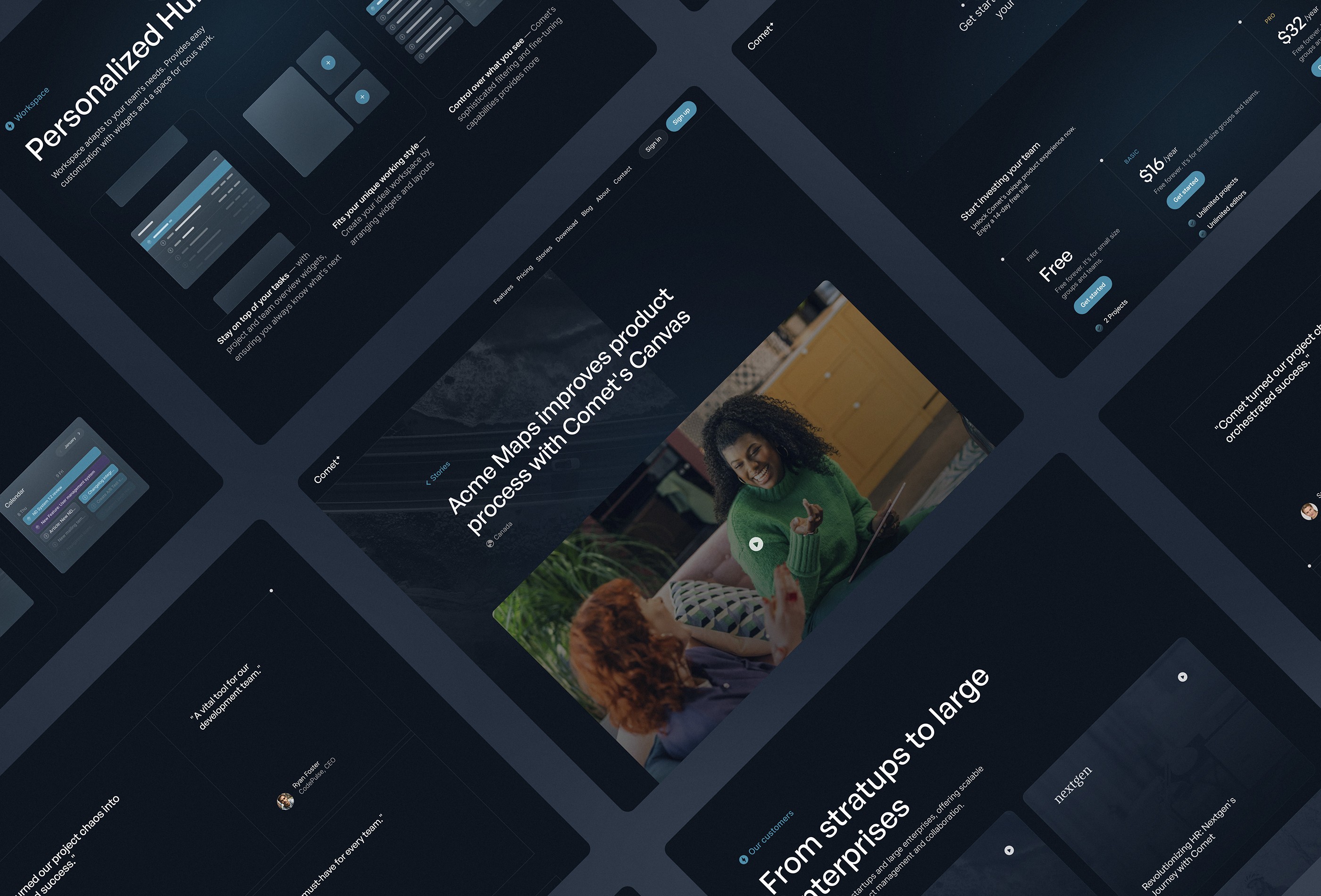 Screenshot 3 for Comet, a Framer Marketplace template by Enes Ates.