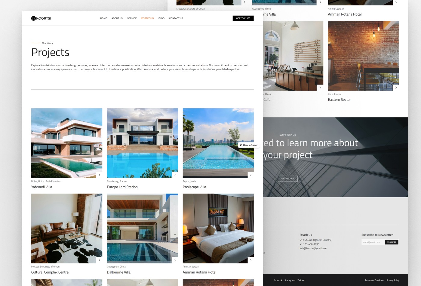 Screenshot 4 for KOORTSI, a Framer Marketplace template by Honocoroko.