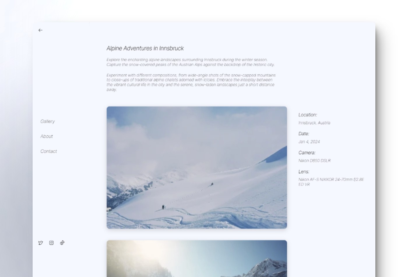 Screenshot 2 for Snow, a Framer Marketplace template by Thaer Swailem.