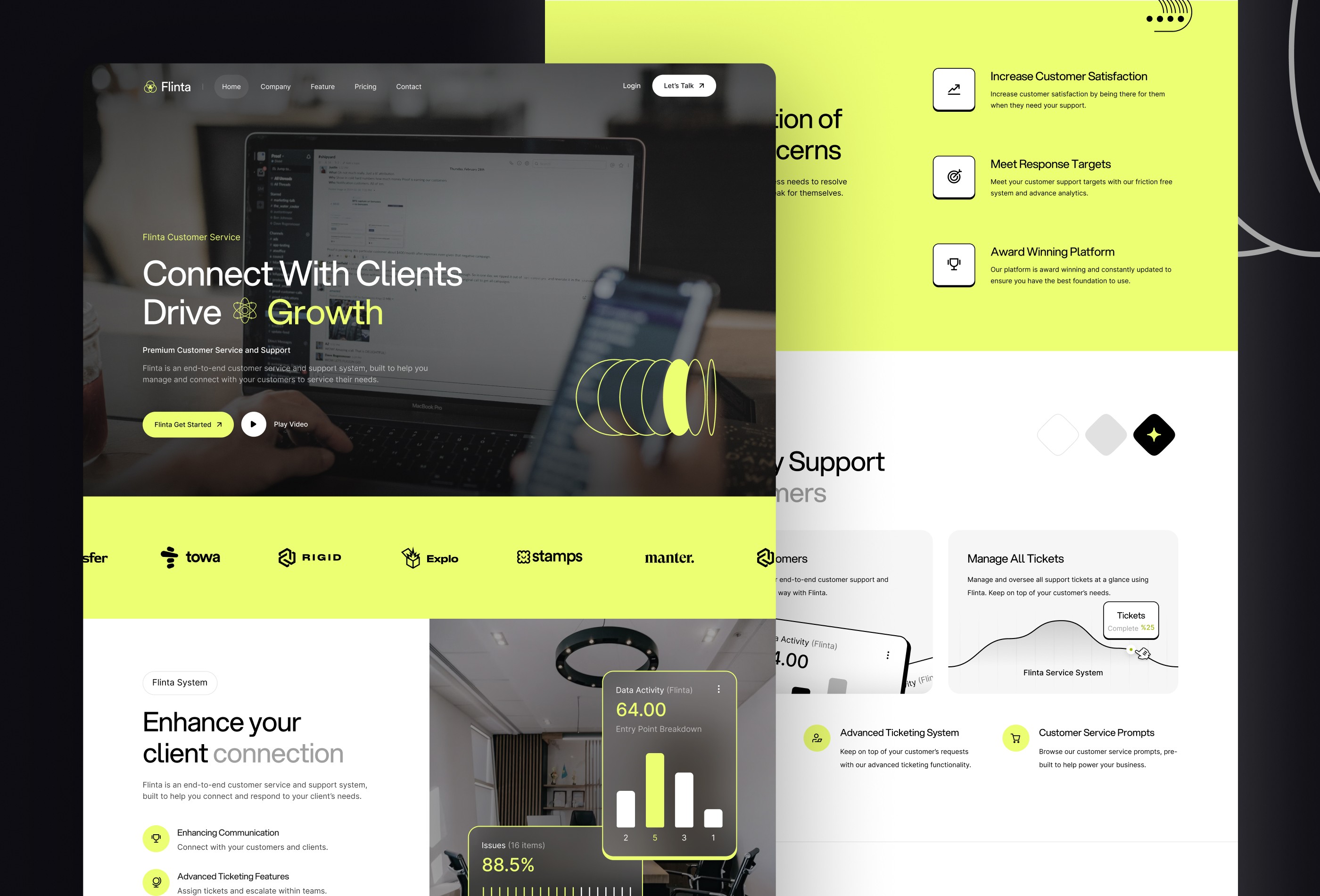 Screenshot 2 for Flinta, a Framer Marketplace template by Flowbase.
