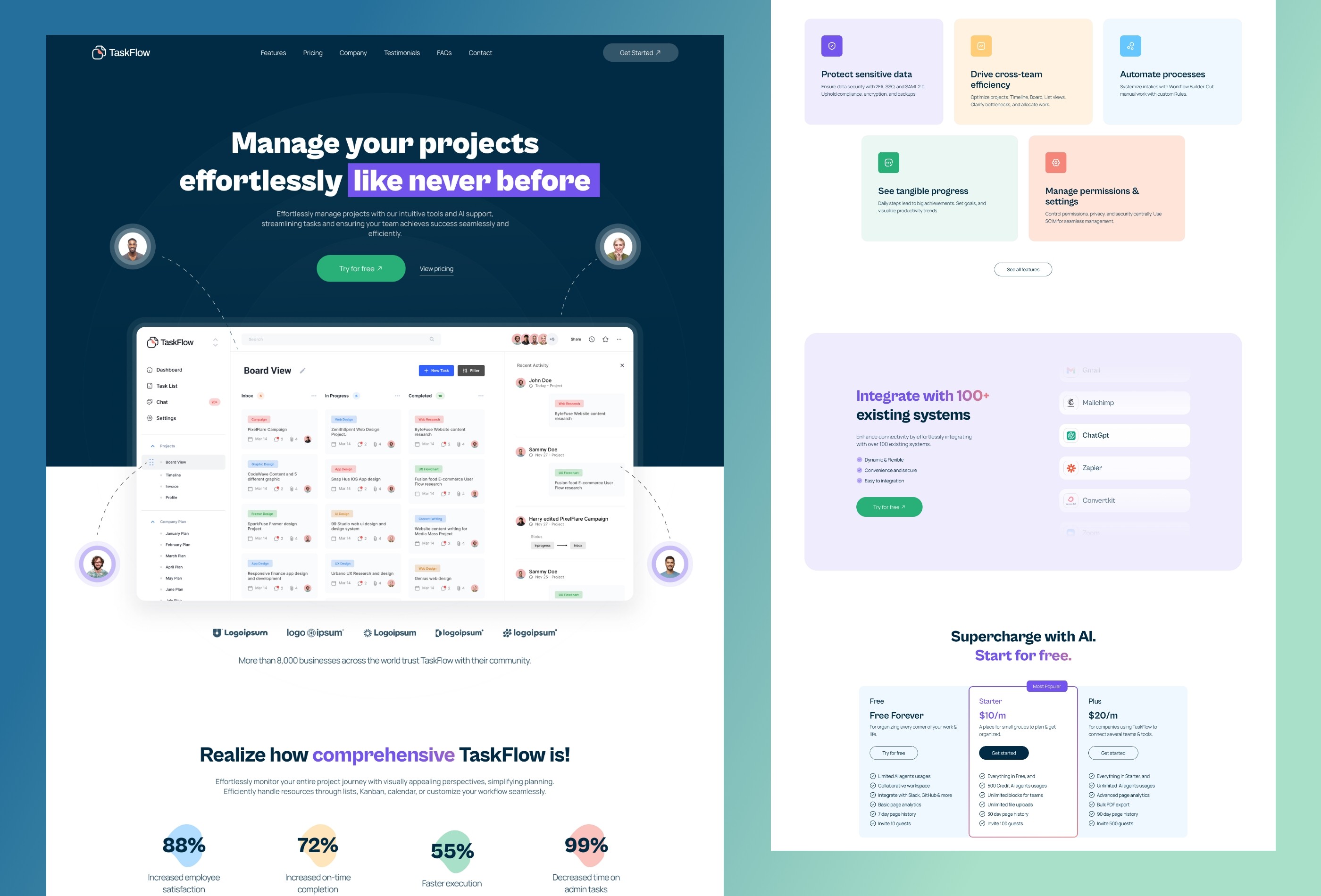 Screenshot 2 for TaskFlow, a Framer Marketplace template by Goodspeed.