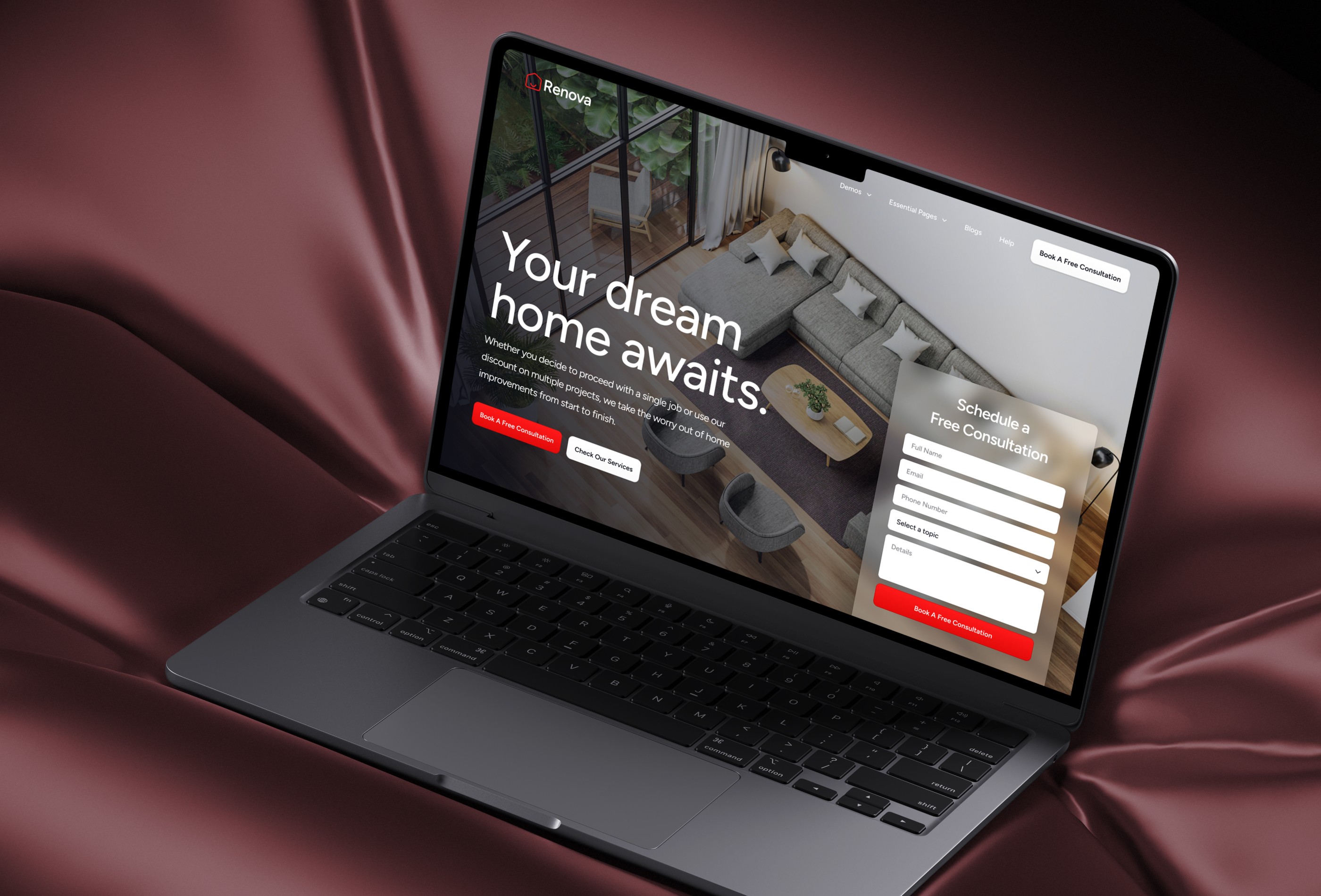 Screenshot 2 for Renova, a Framer Marketplace template by Framerbite.