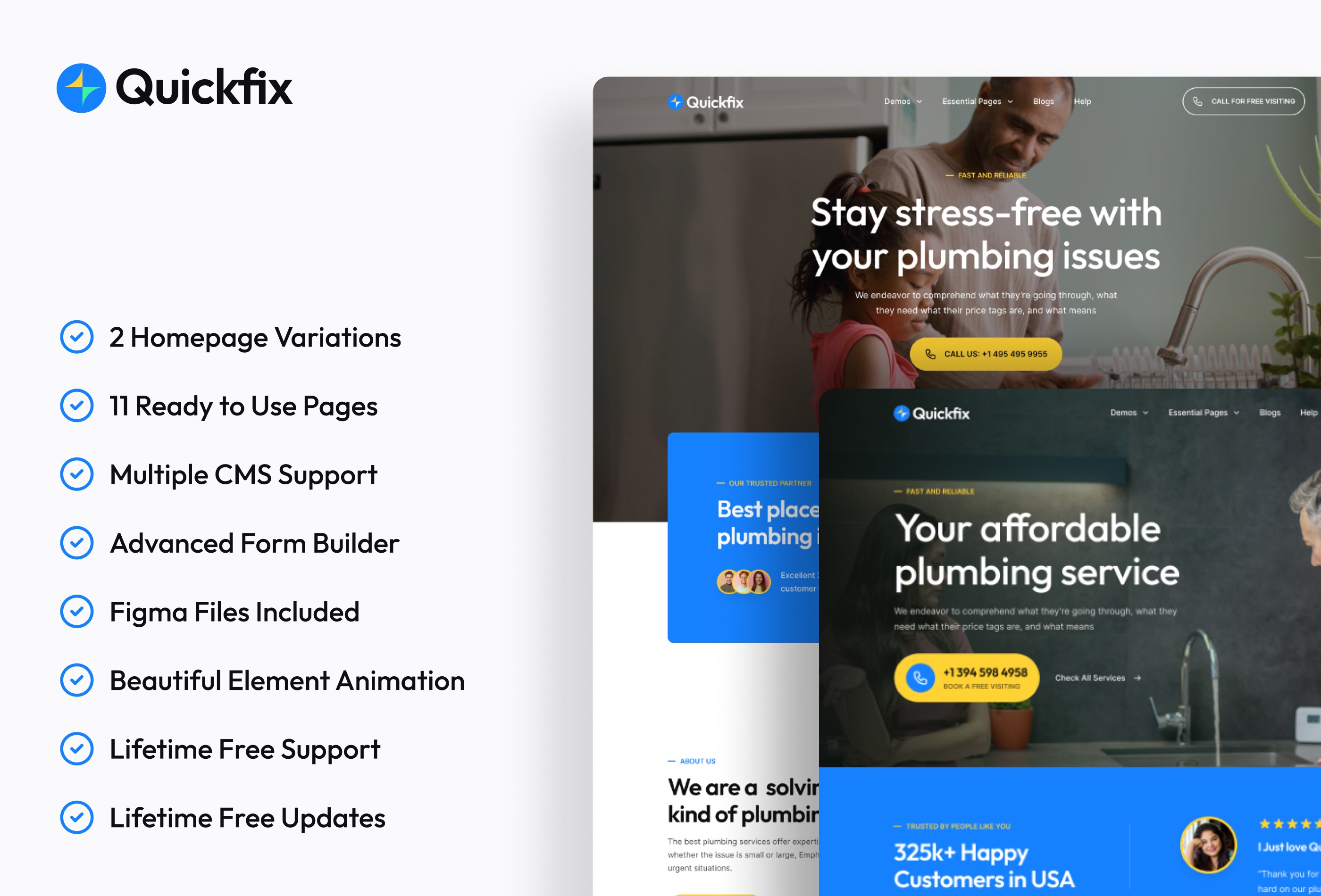 Screenshot 2 for QuickFix, a Framer Marketplace template by Framerbite.