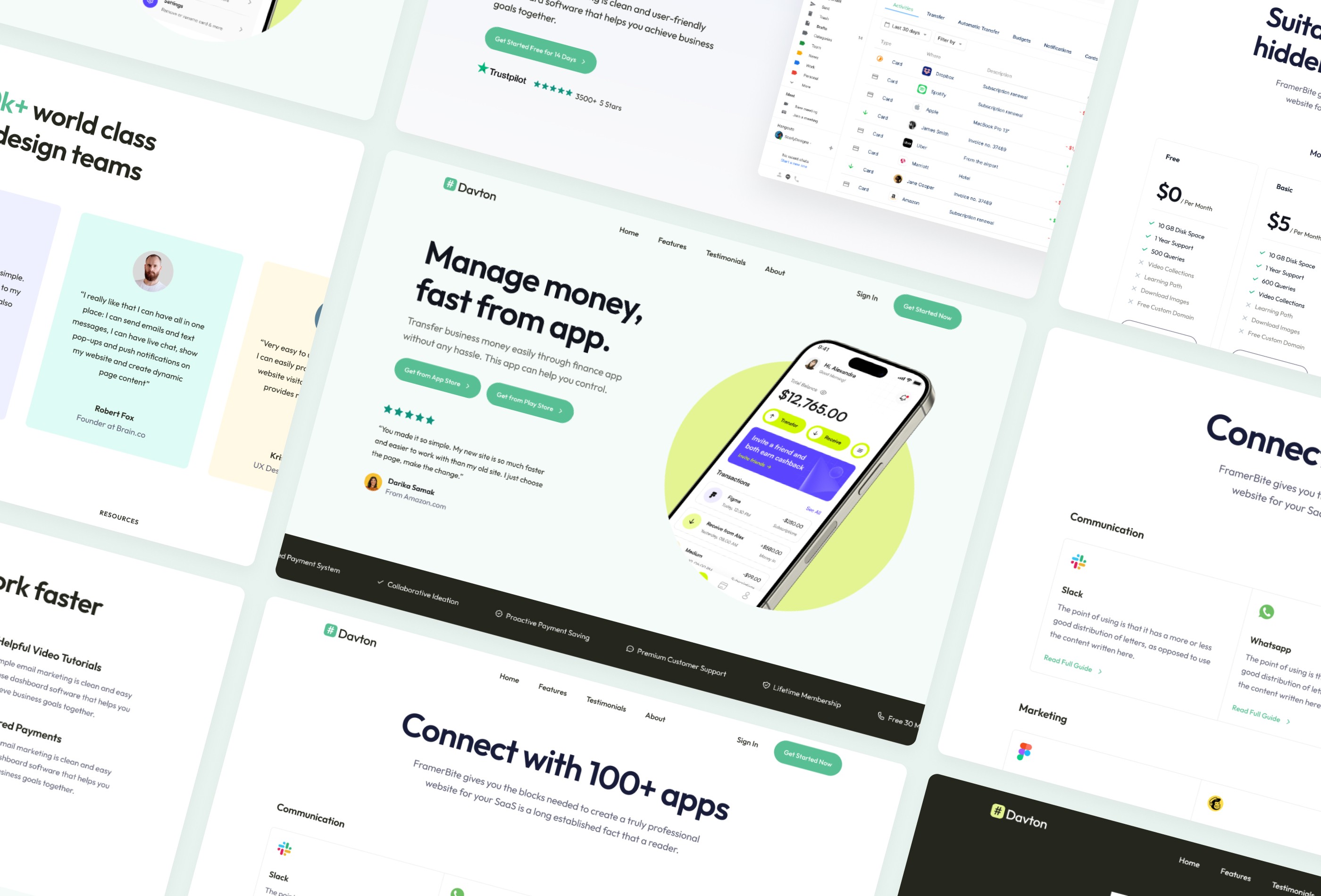 Screenshot 3 for Davton, a Framer Marketplace template by Framerbite.