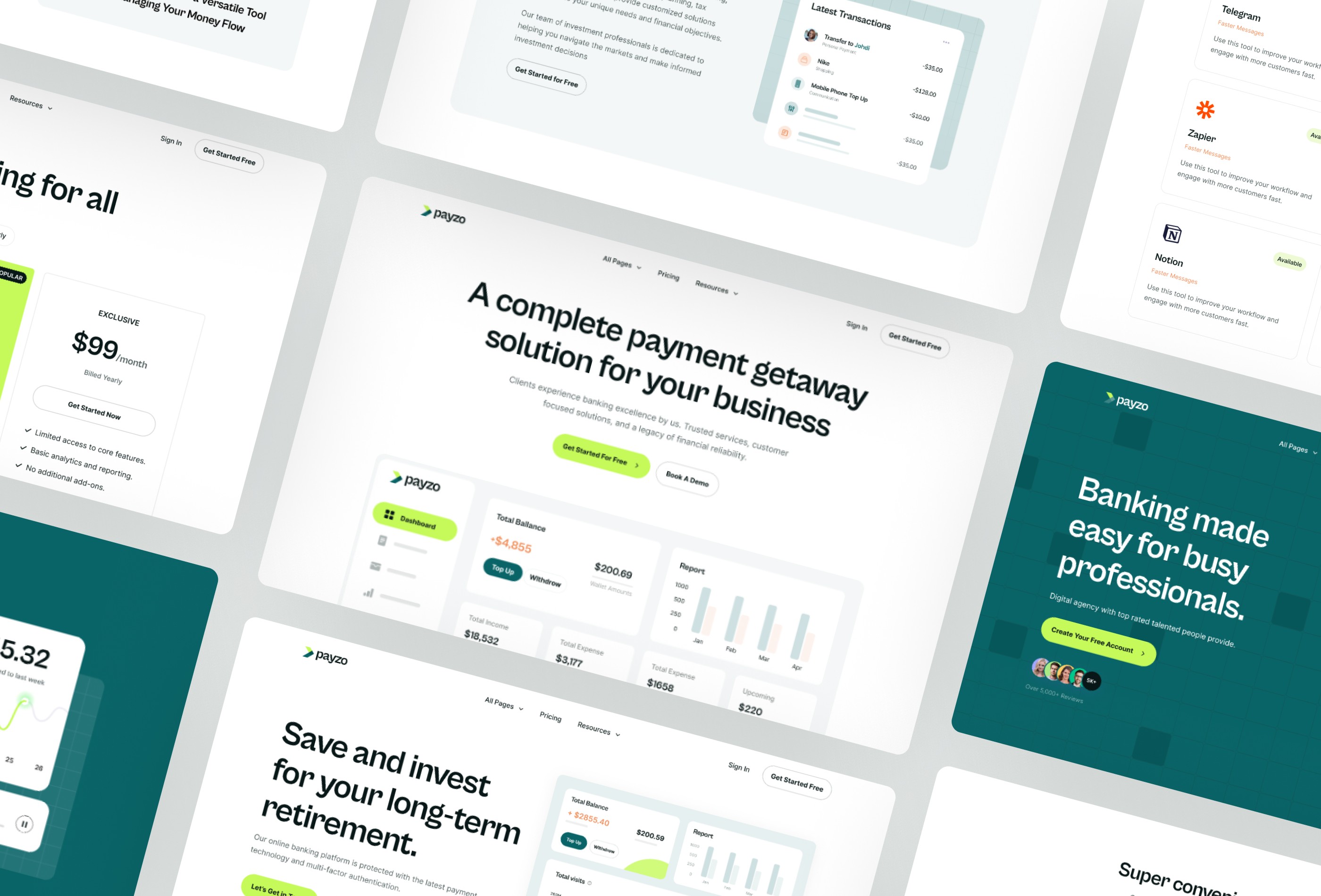 Screenshot 2 for Payzo, a Framer Marketplace template by Framerbite.