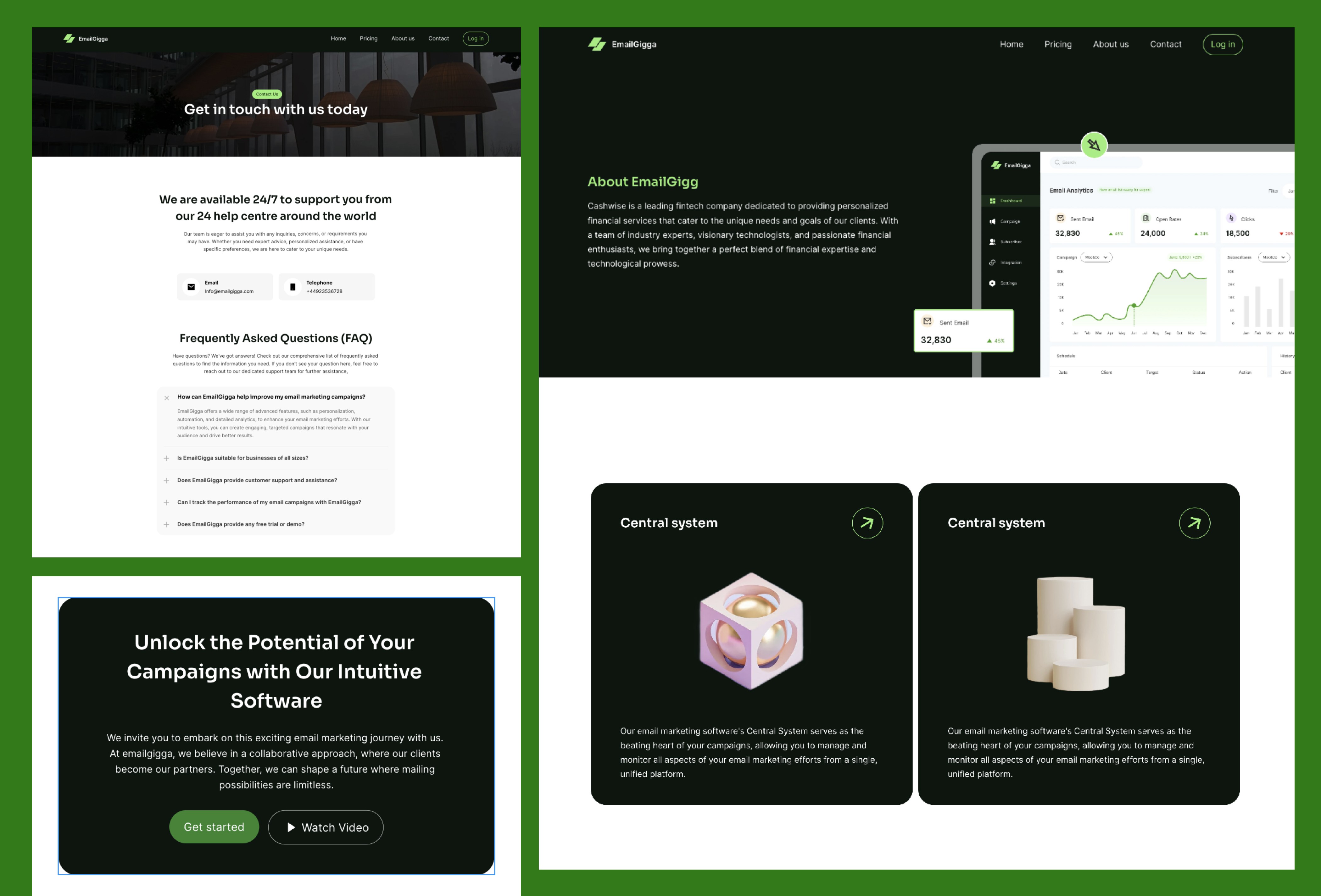 Screenshot 4 for Email Gigga, a Framer Marketplace template by Olabode Felix.