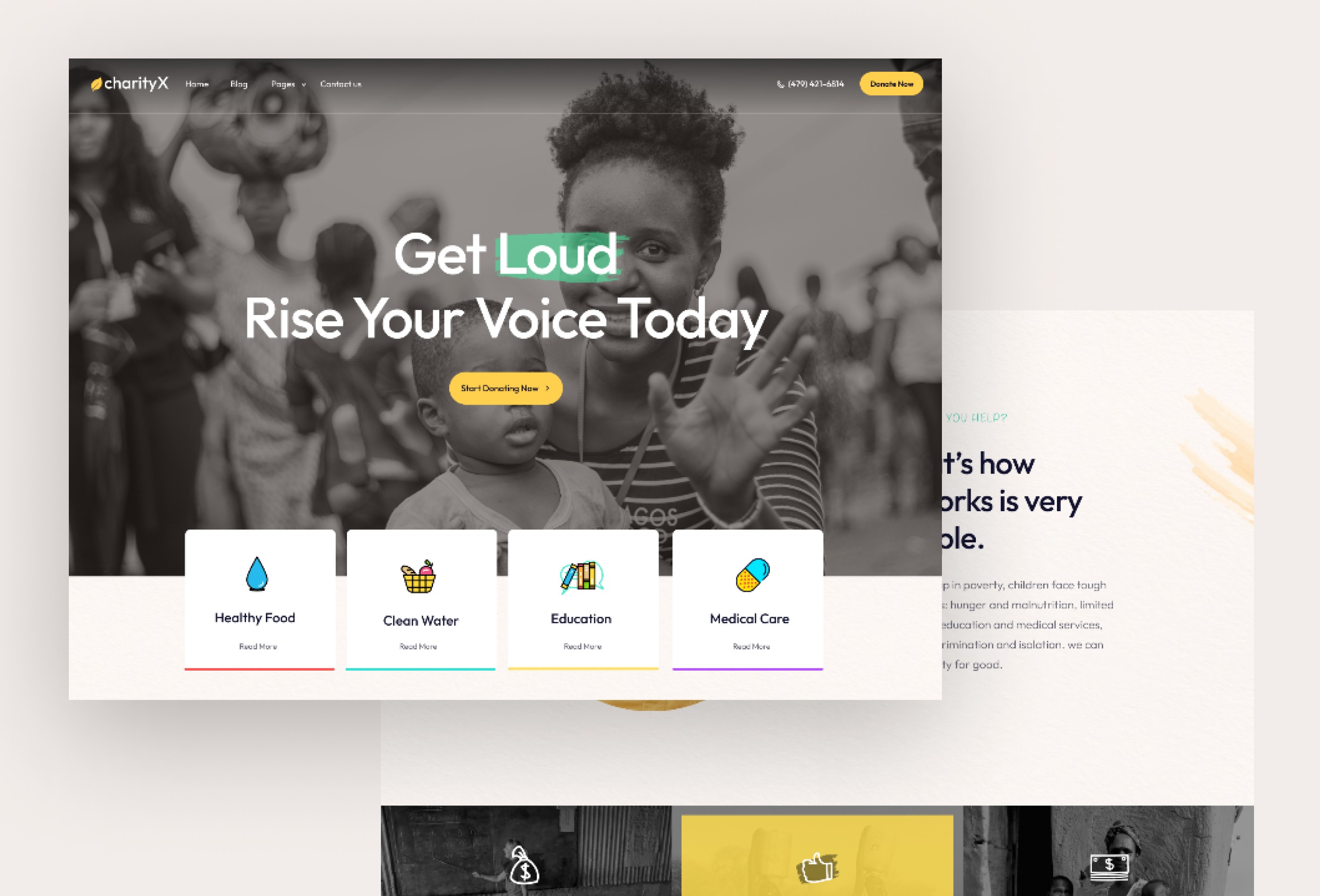Screenshot 3 for CharityX, a Framer Marketplace template by Framerbite.