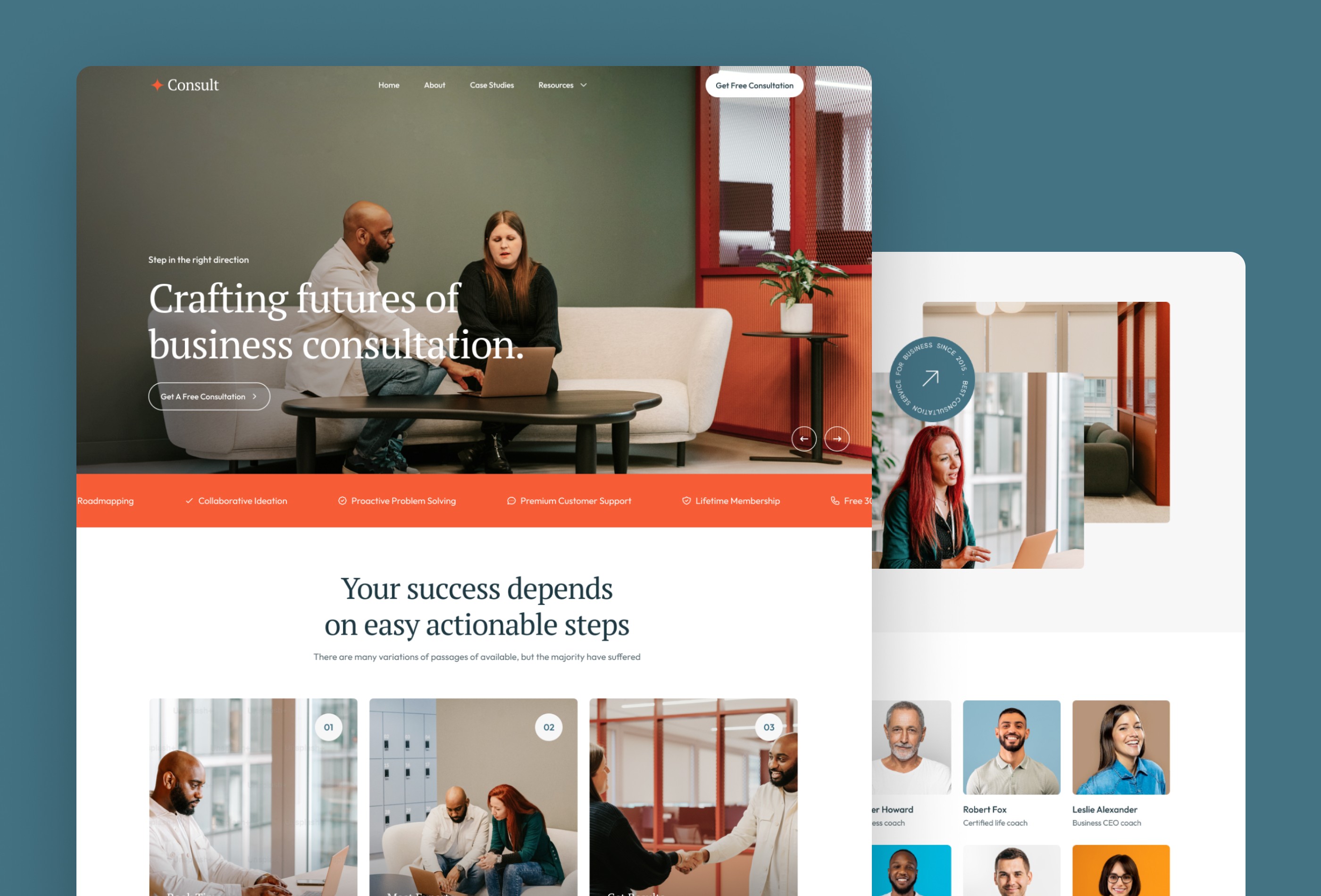 Screenshot 3 for Consult, a Framer Marketplace template by Framerbite.