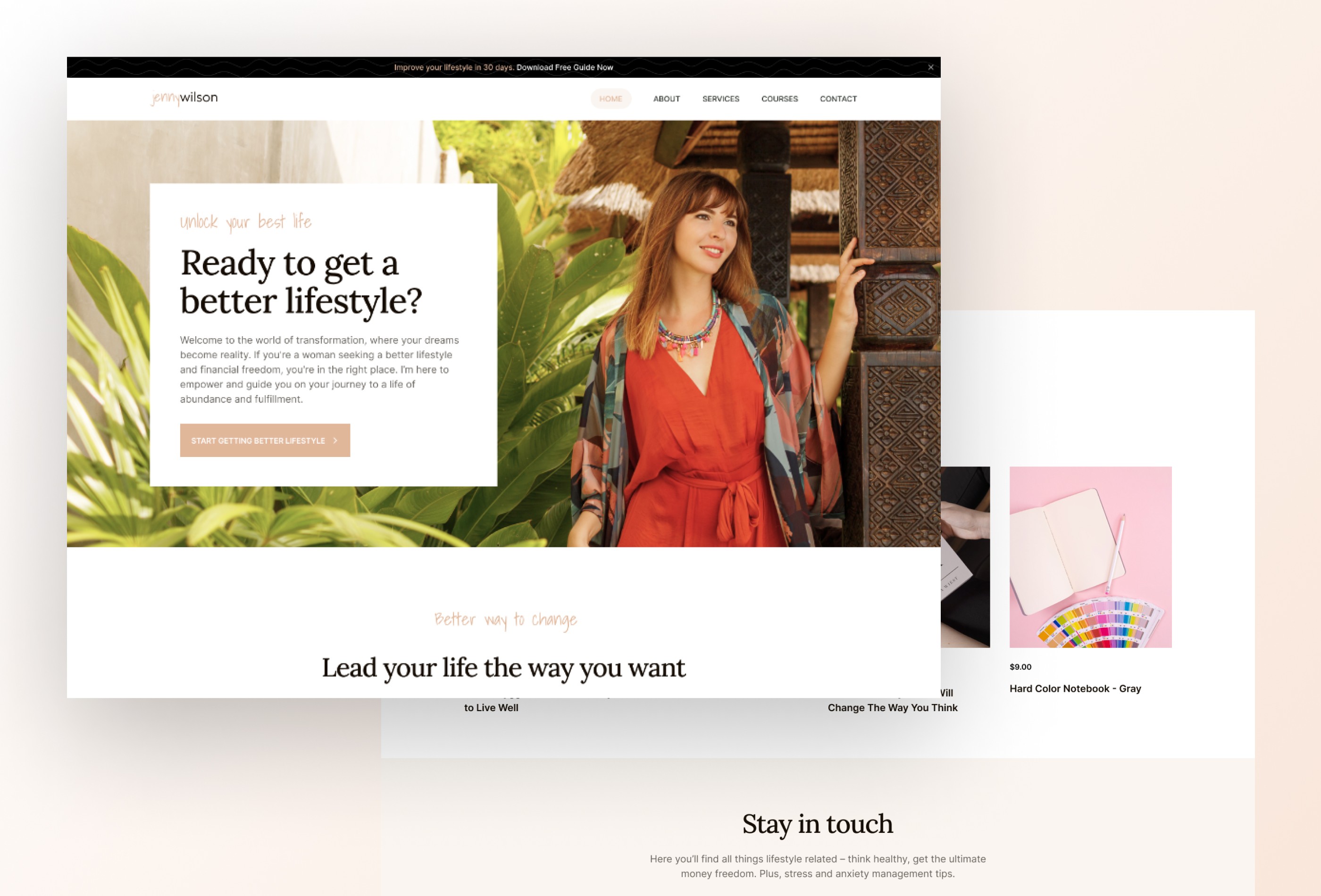 Screenshot 3 for Feminine, a Framer Marketplace template by Framerbite.