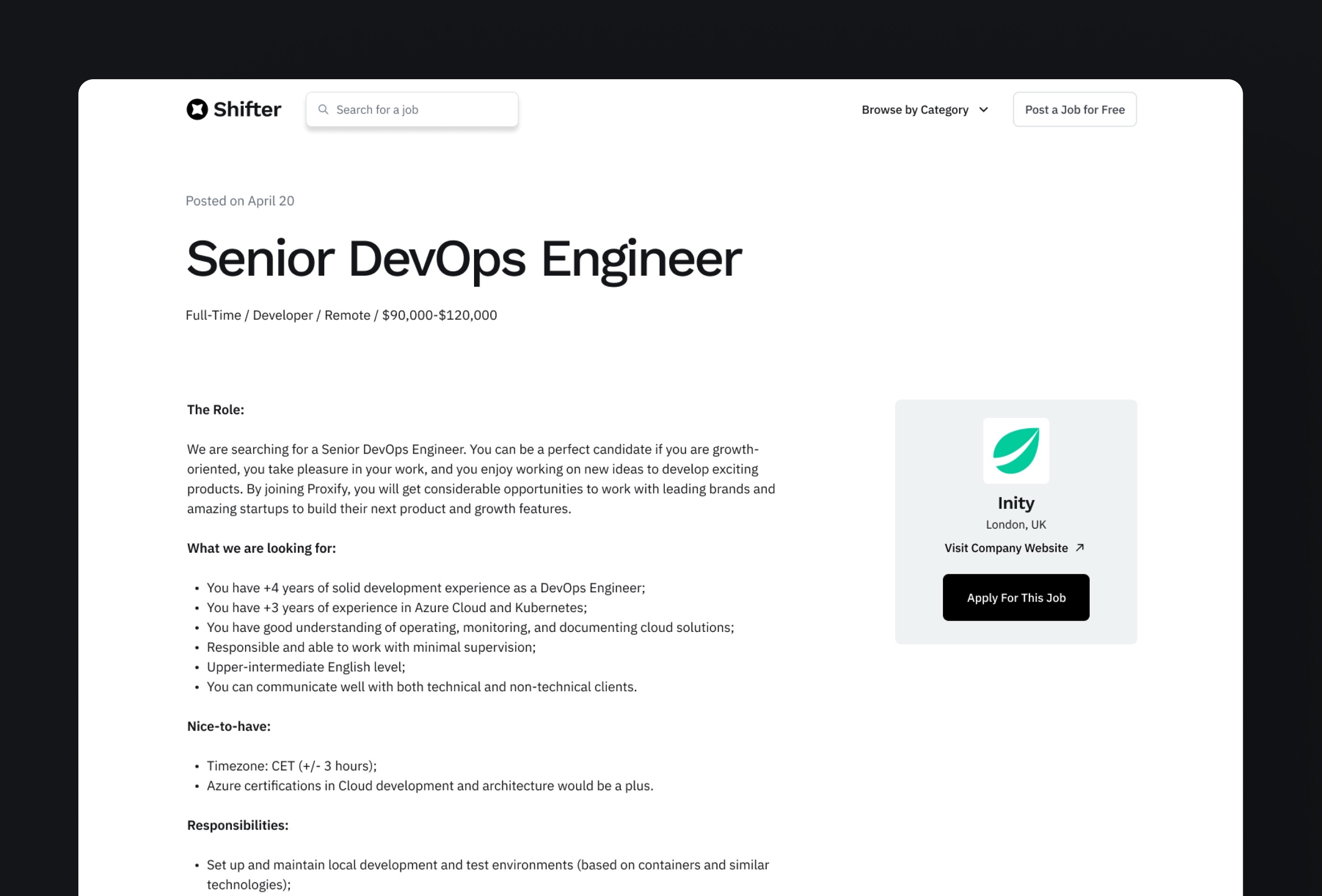 Screenshot 4 for Shifter, a Framer Marketplace template by Framerbite.